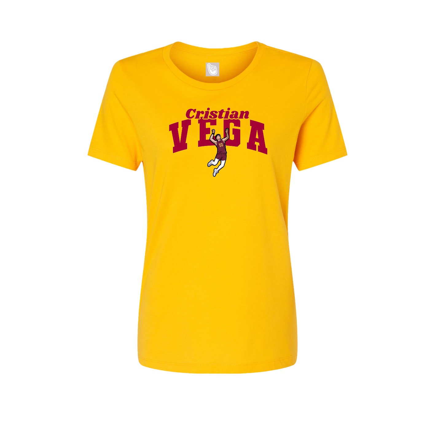 Fitted Women's Tee — Signature Arch in Gold