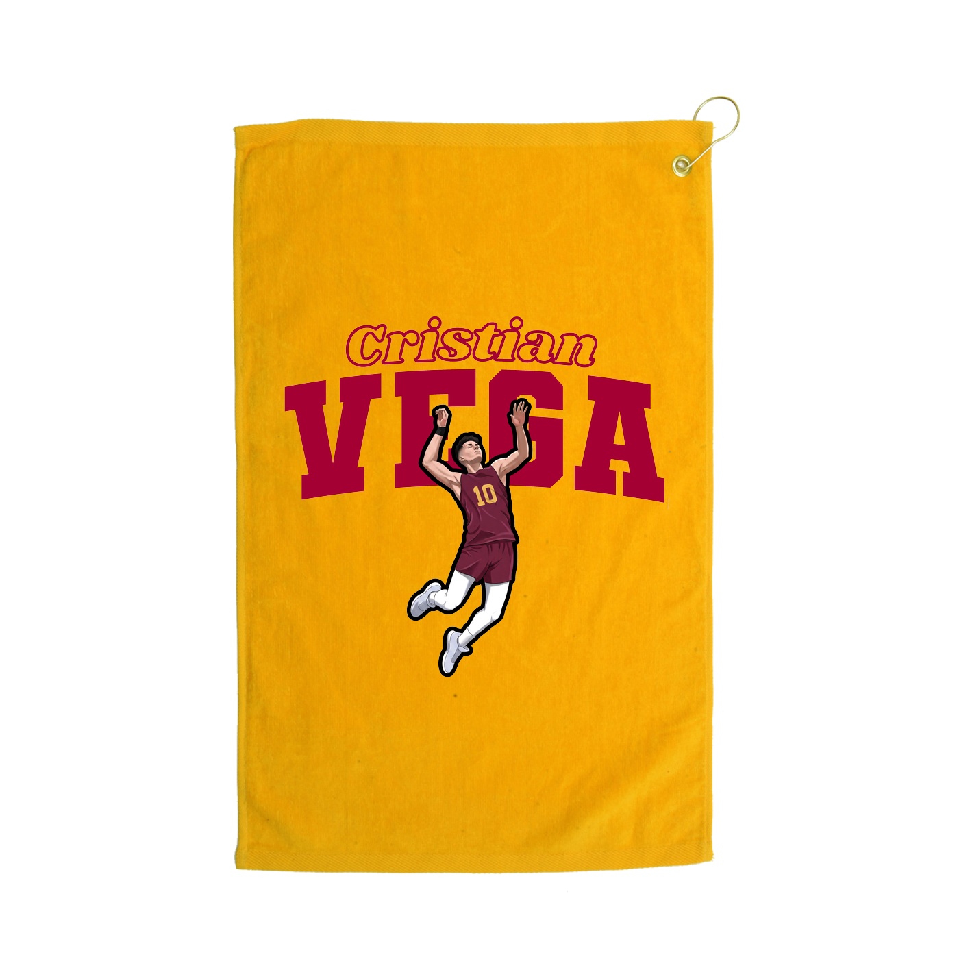 Golf Towel — Name Arch in Gold