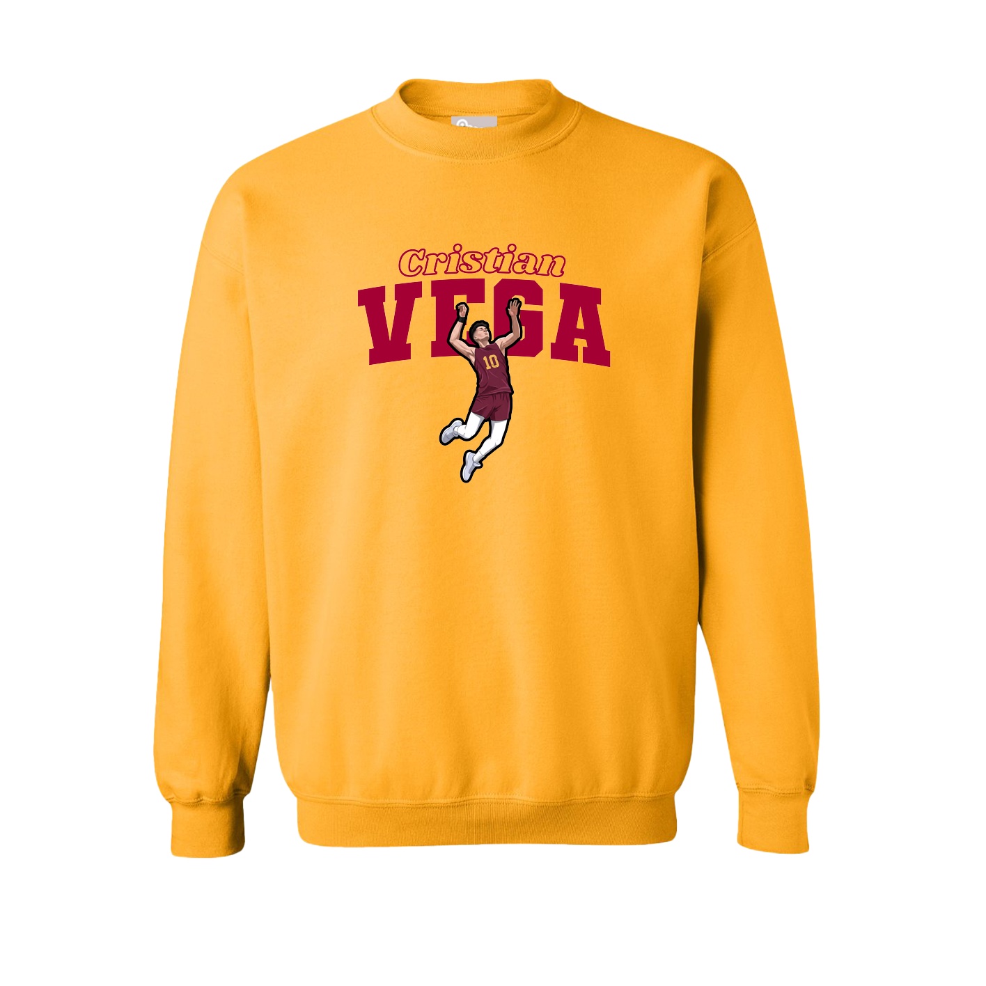 Fleece Crew — Name Arch in Gold