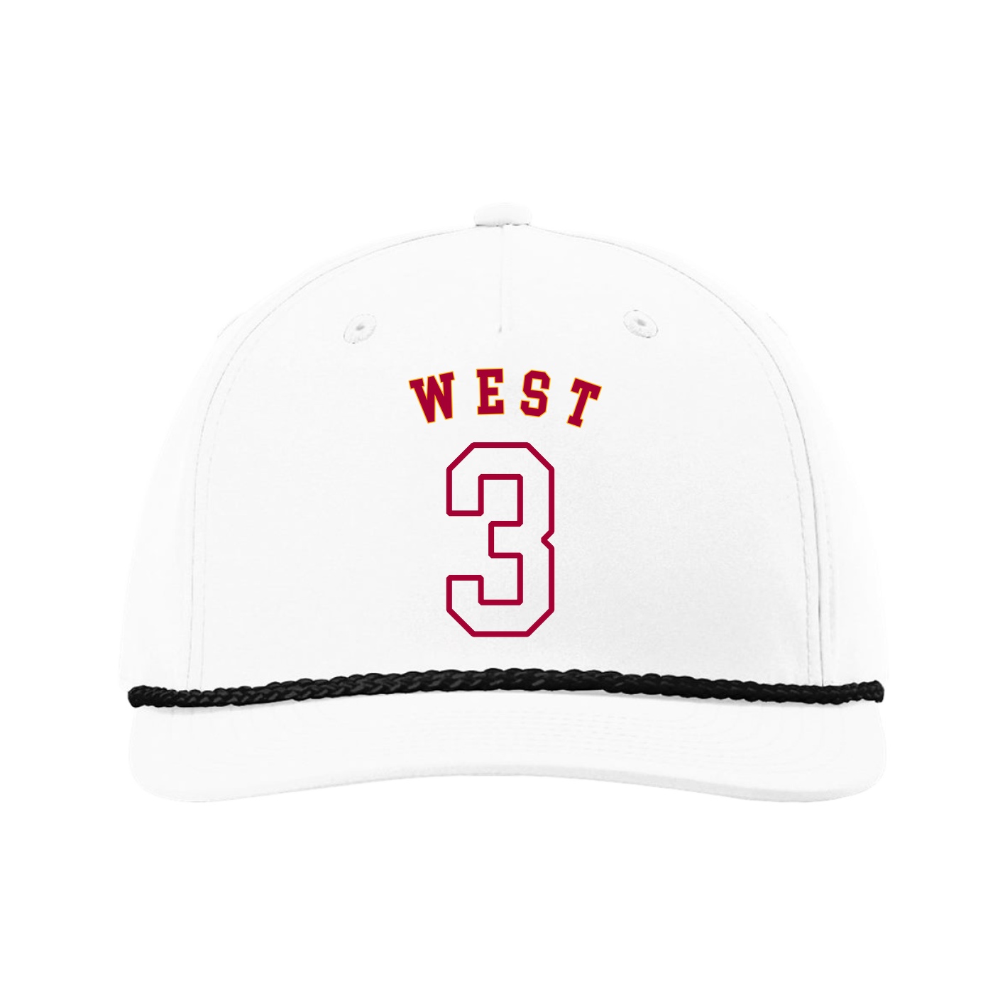 Five-Panel Classic Rope Cap — Shirsey Arch in White