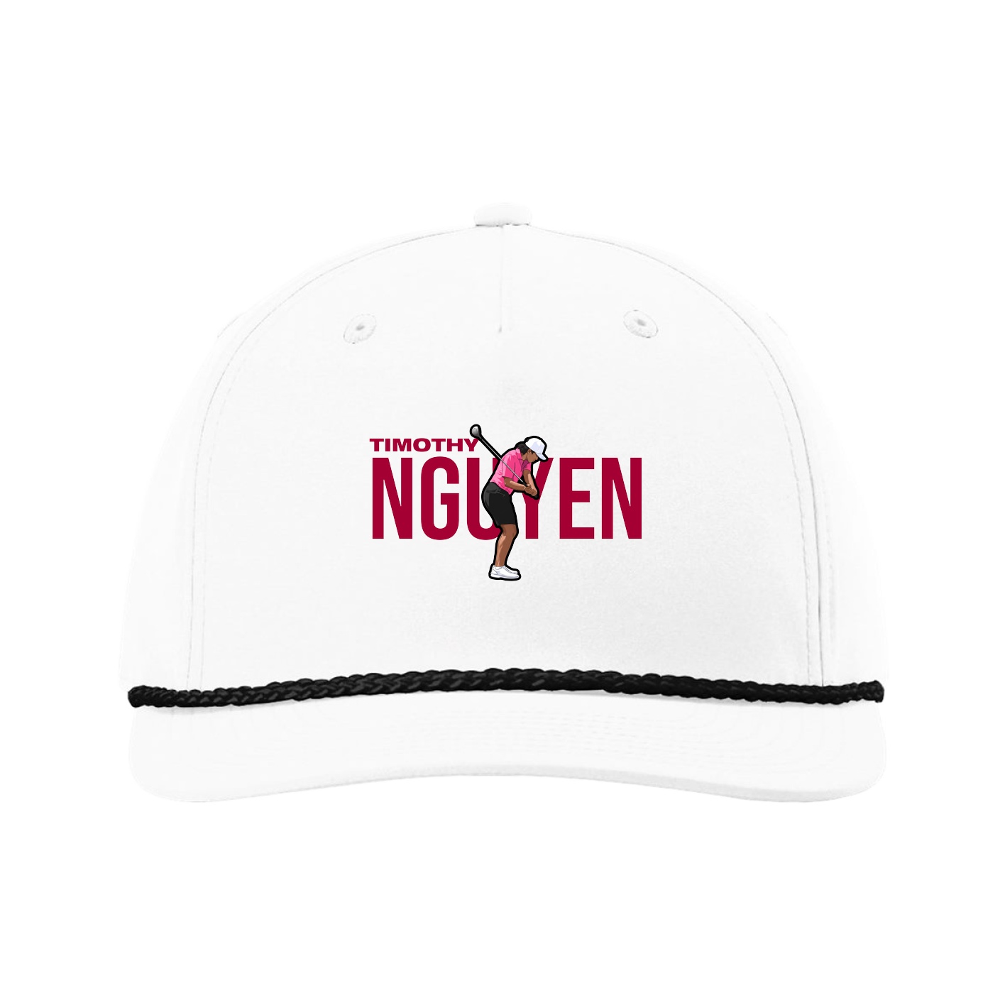 Five-Panel Classic Rope Cap — Player Name in White