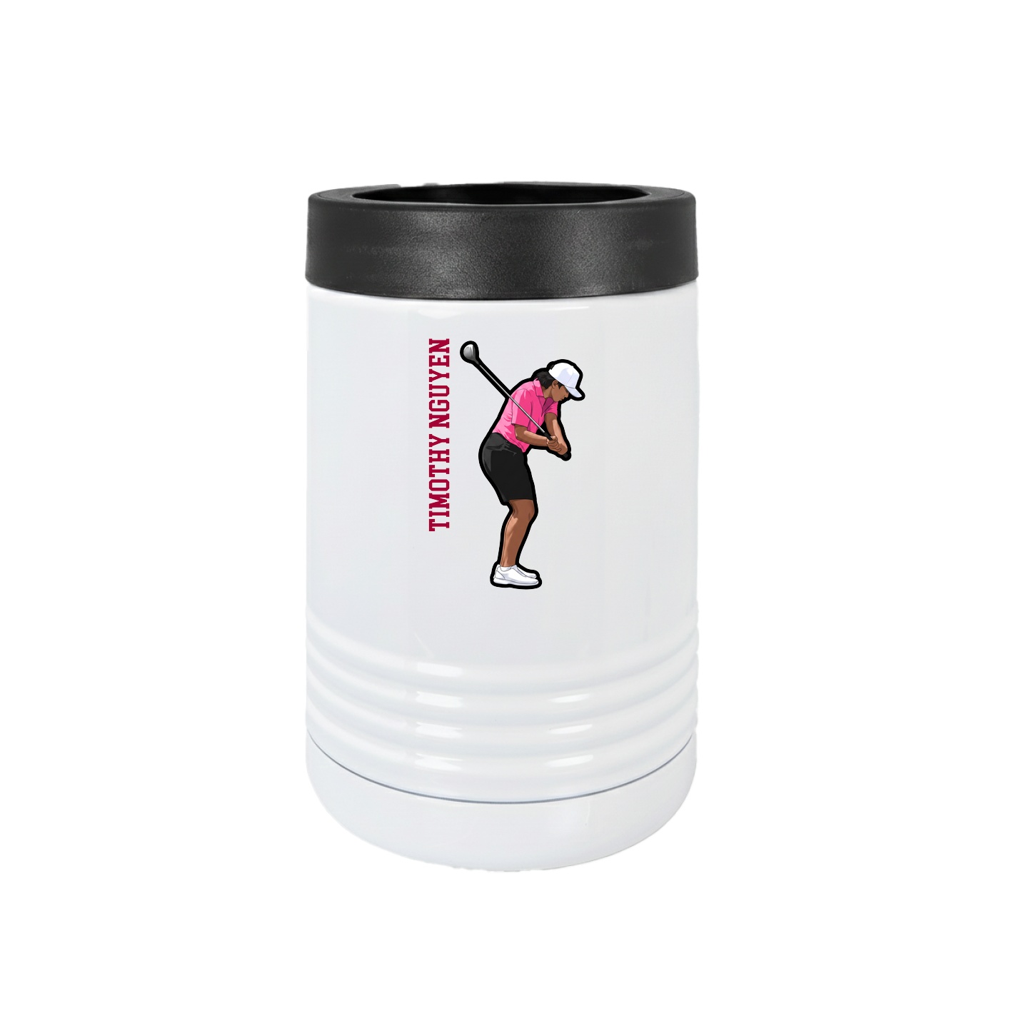 Beverage Holder — Name Vertical in White