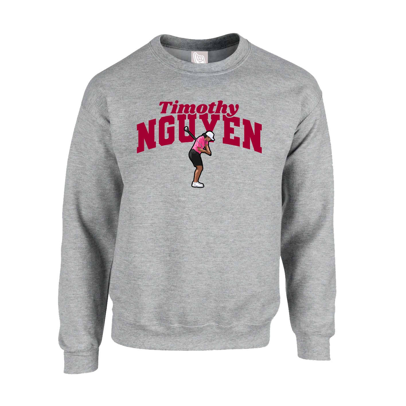 Fleece Crew — Signature Arch in Grey