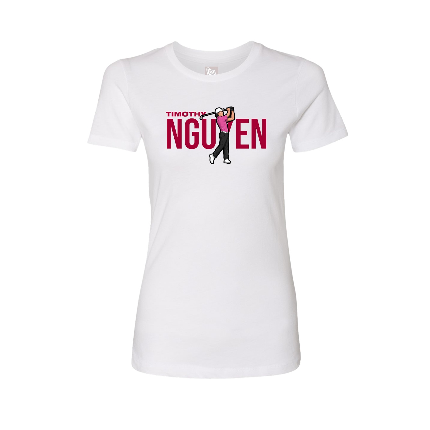 Fitted Women's Tee — Player Name in White