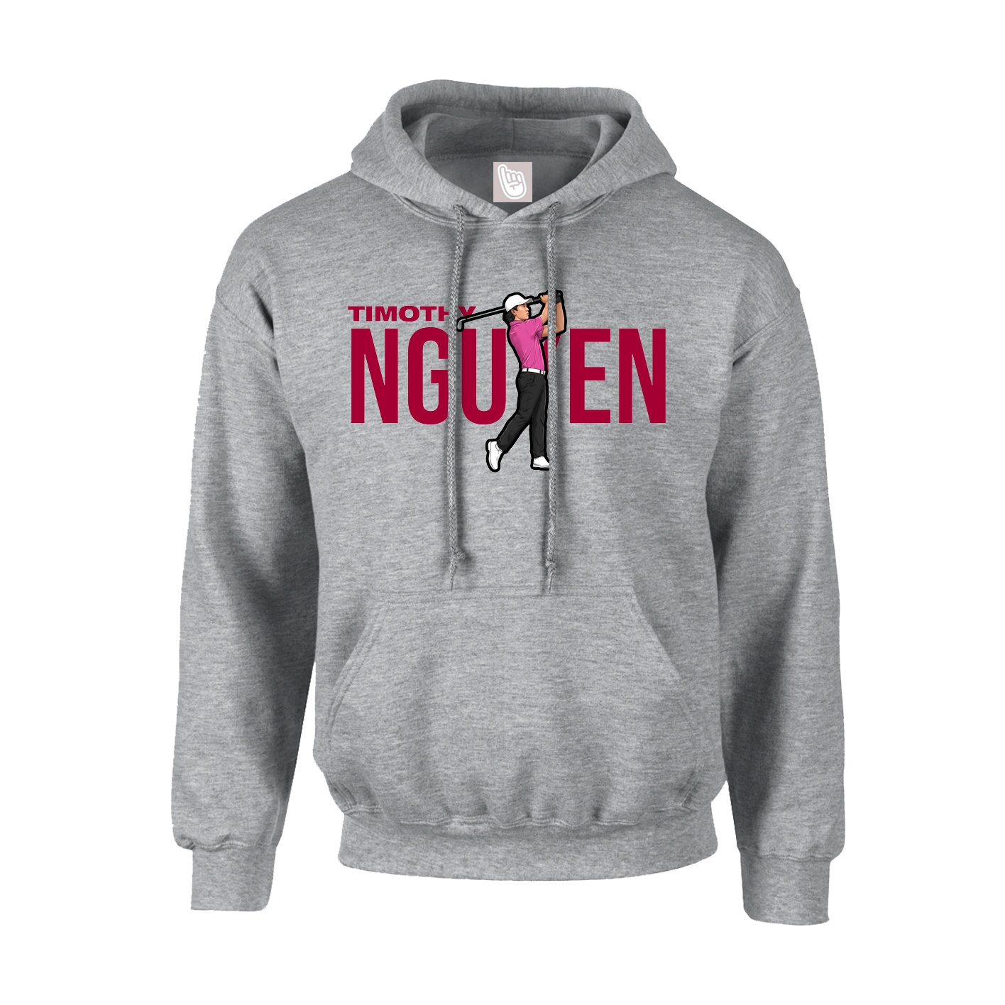 Youth Hoodie — Player Name in Grey