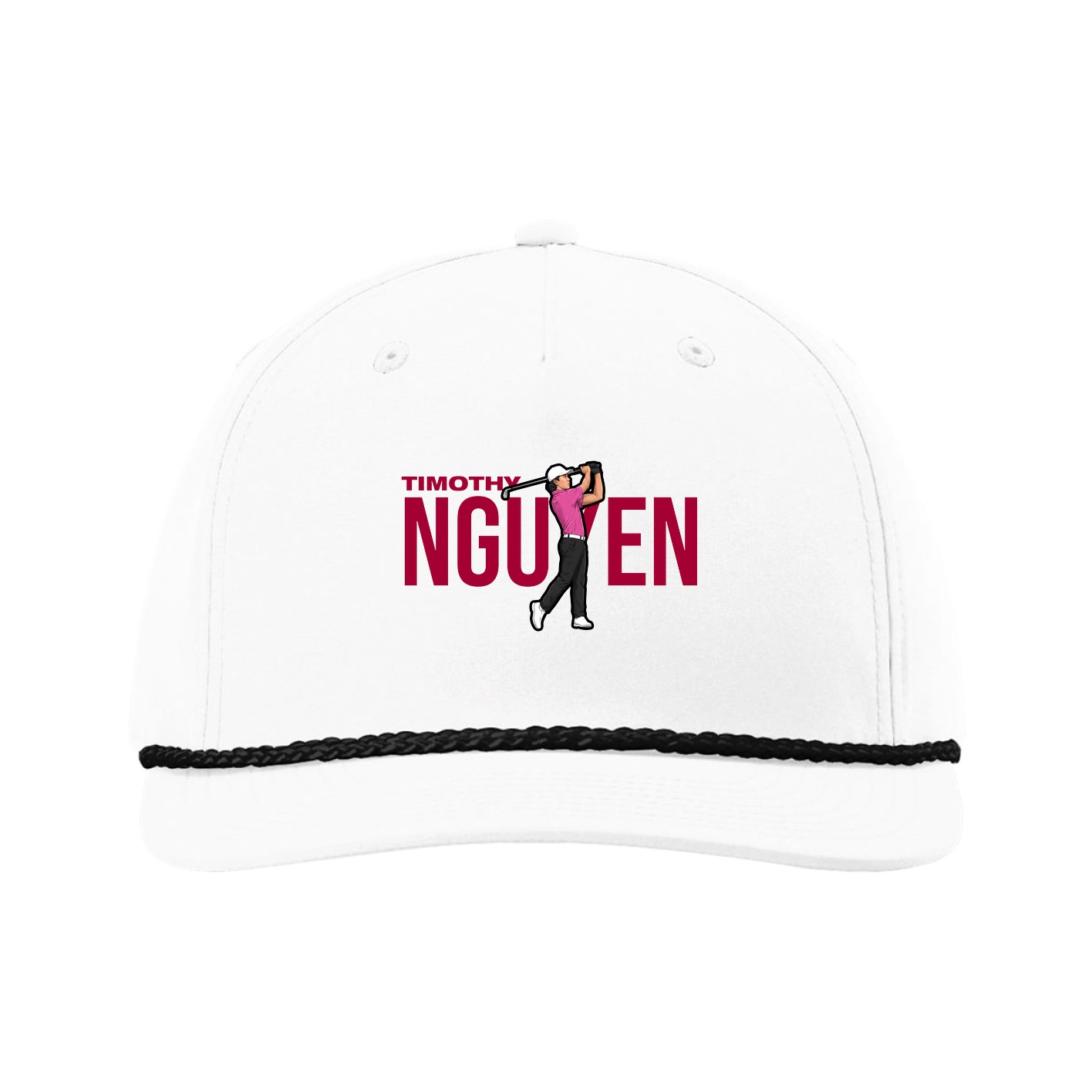 Five-Panel Classic Rope Cap — Player Name in White