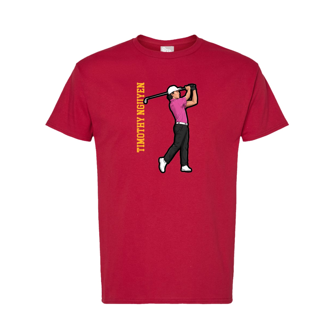 Tee — Name Vertical in Crimson