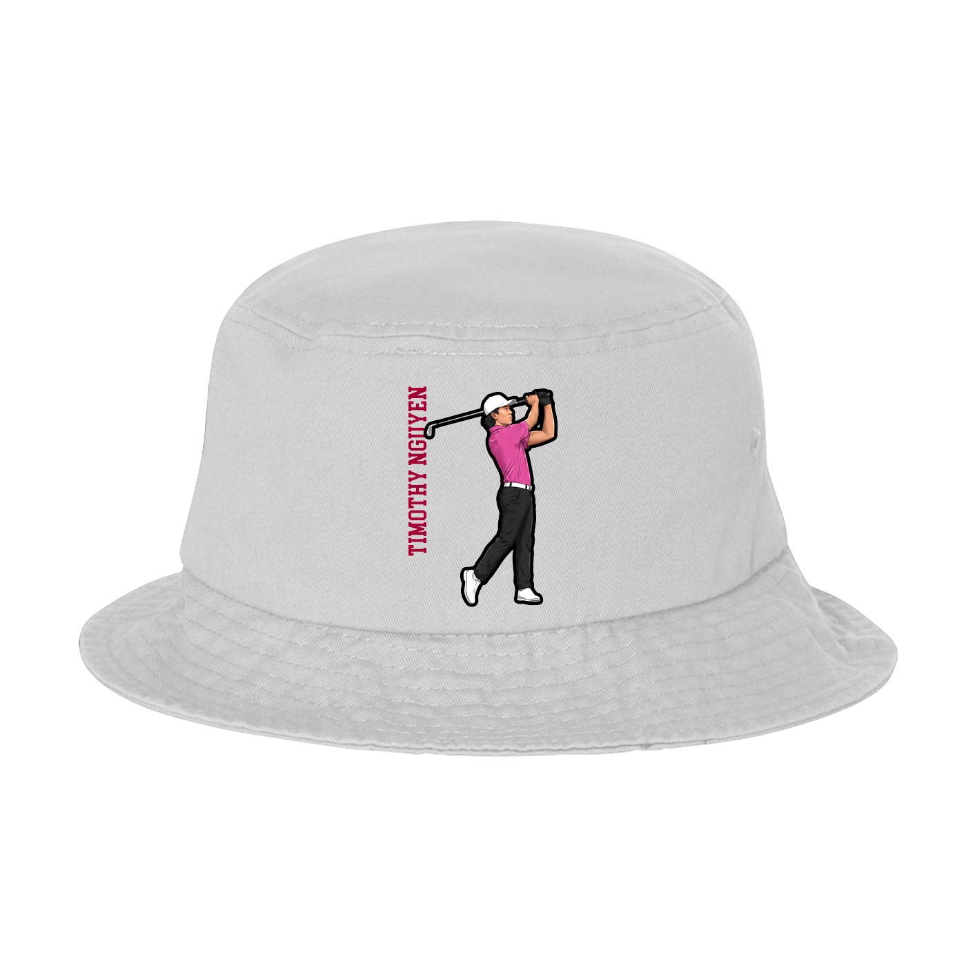 Bucket Cap — Name Vertical in White