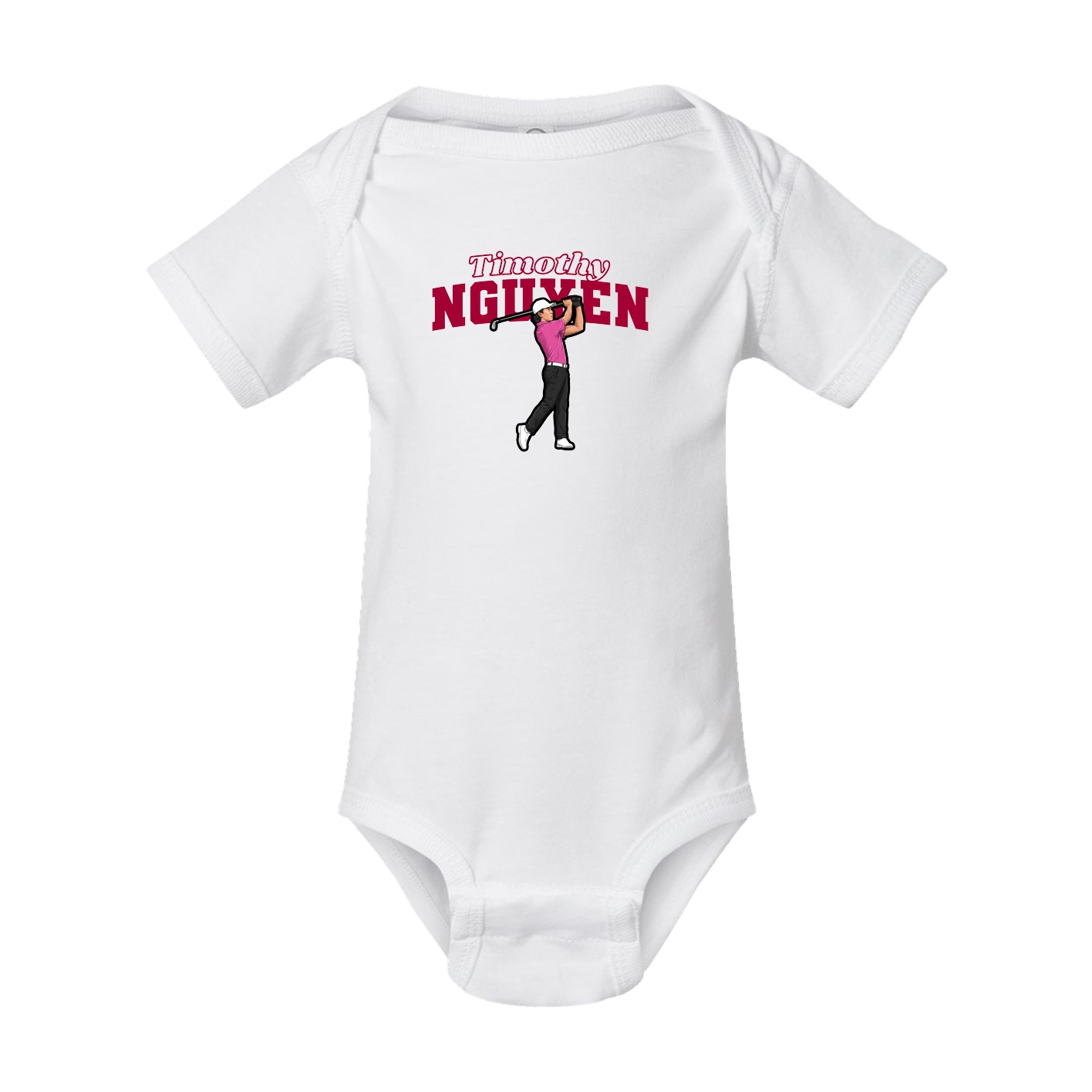 Baby Onesie — Name Arch in White