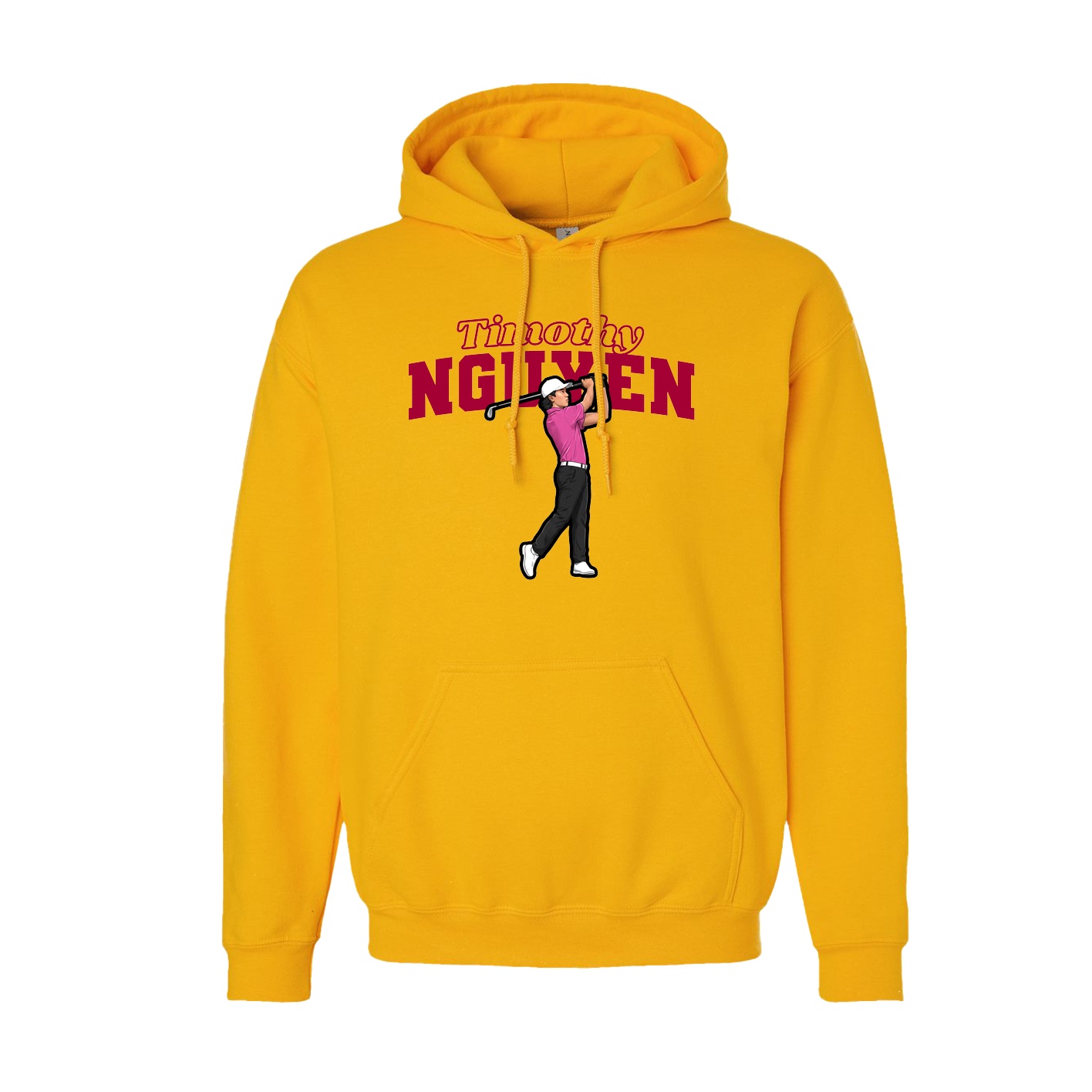 Youth Hoodie — Name Arch in Gold