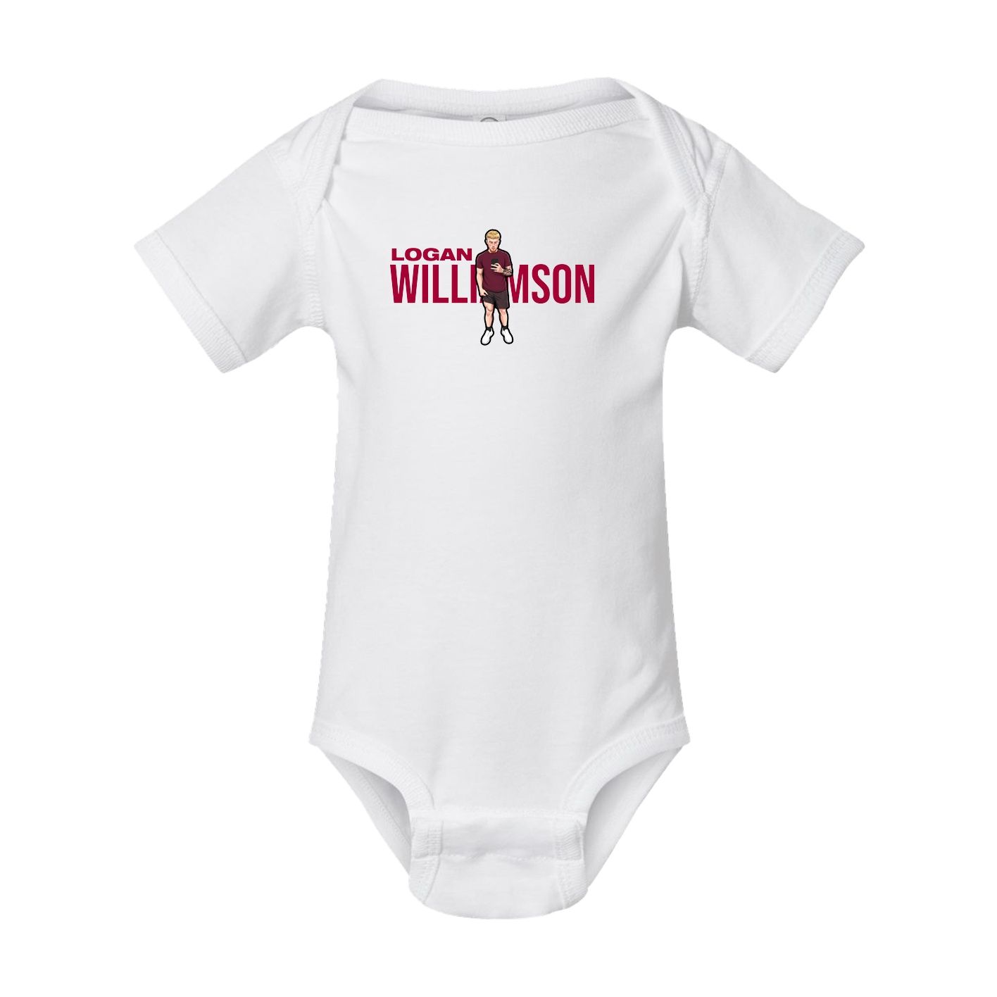 Baby Onesie — Player Name in White