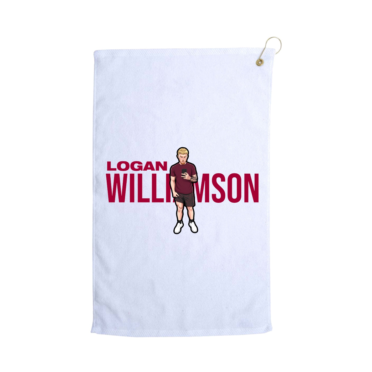 Golf Towel — Player Name in White