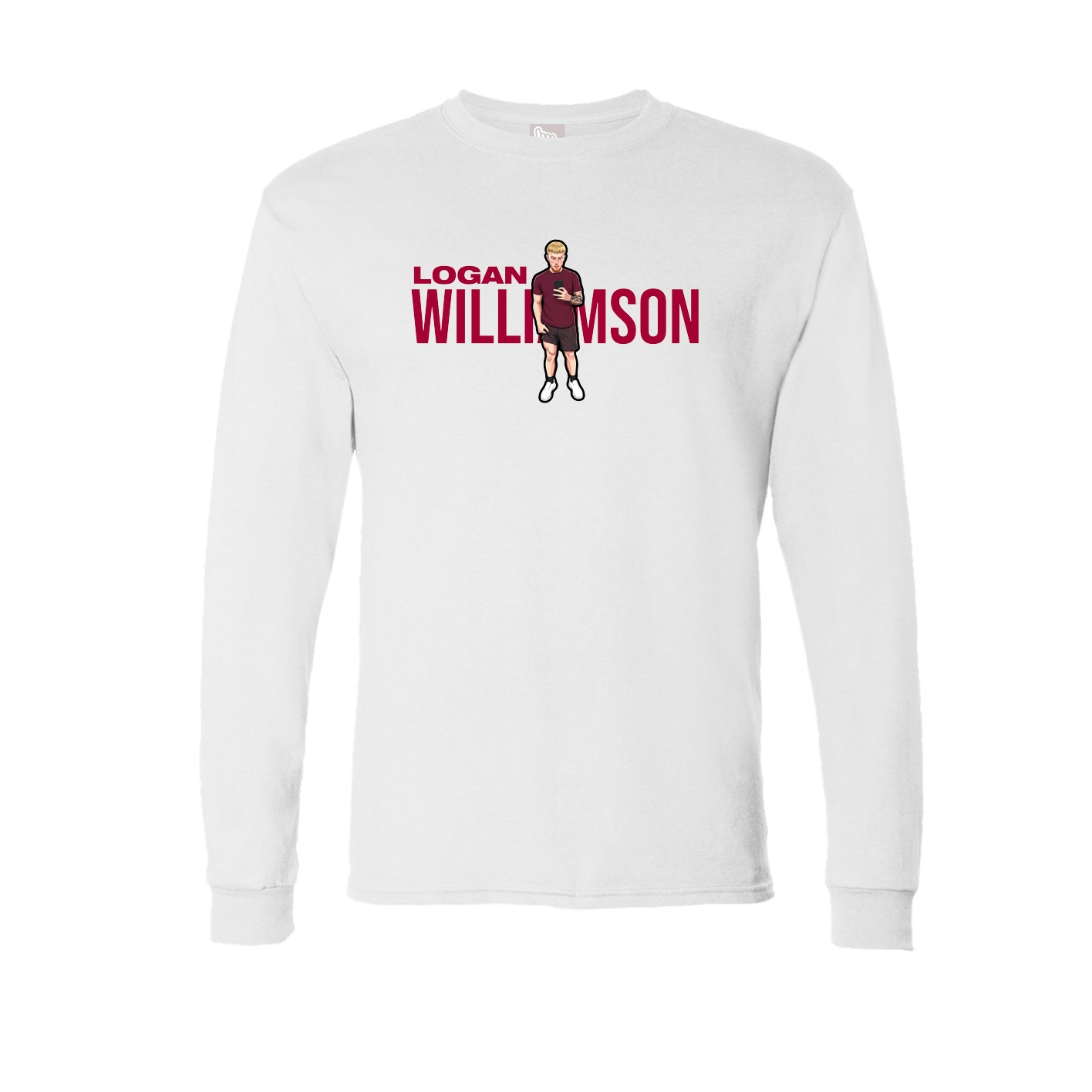 Long Sleeve Tee — Player Name in White