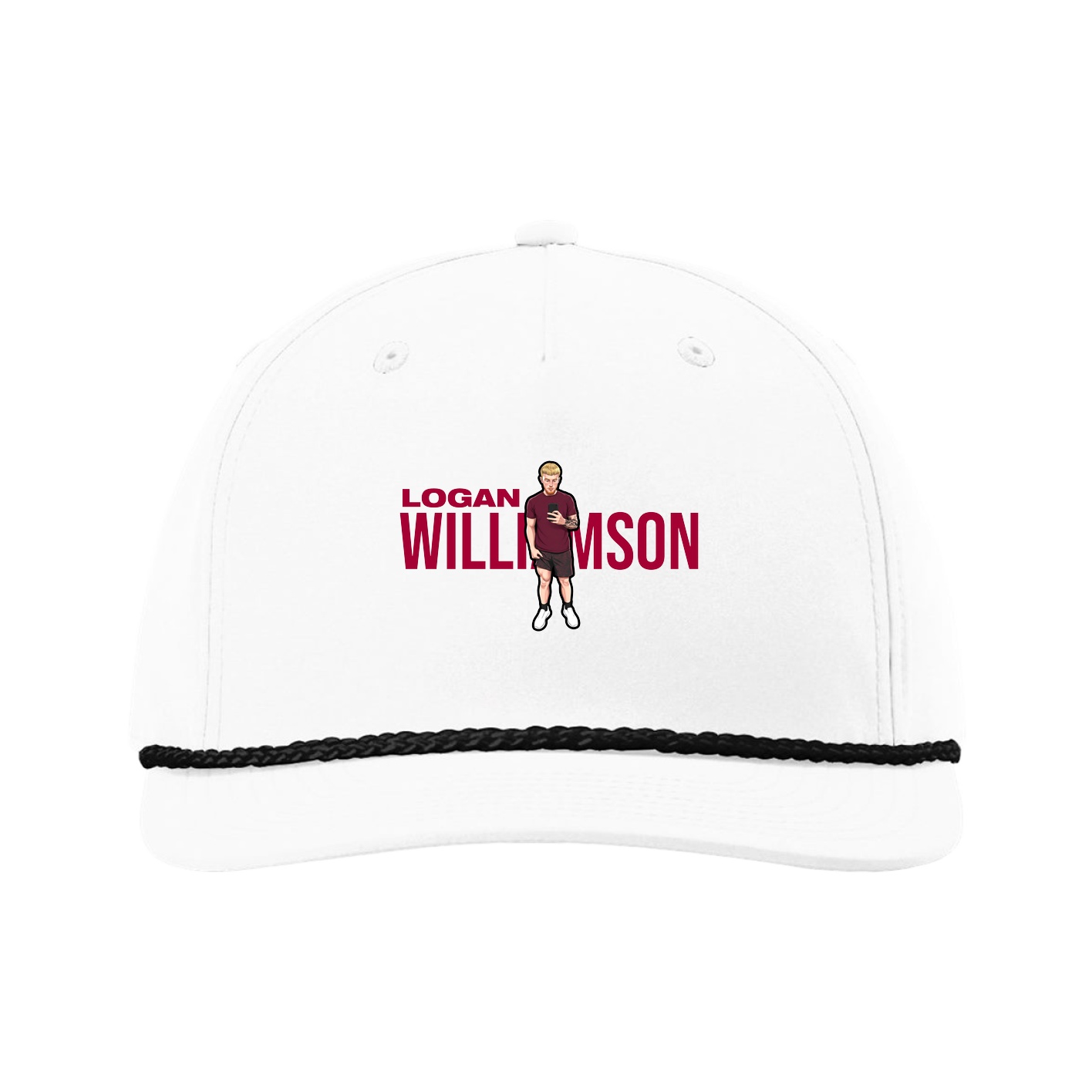 Five-Panel Classic Rope Cap — Player Name in White