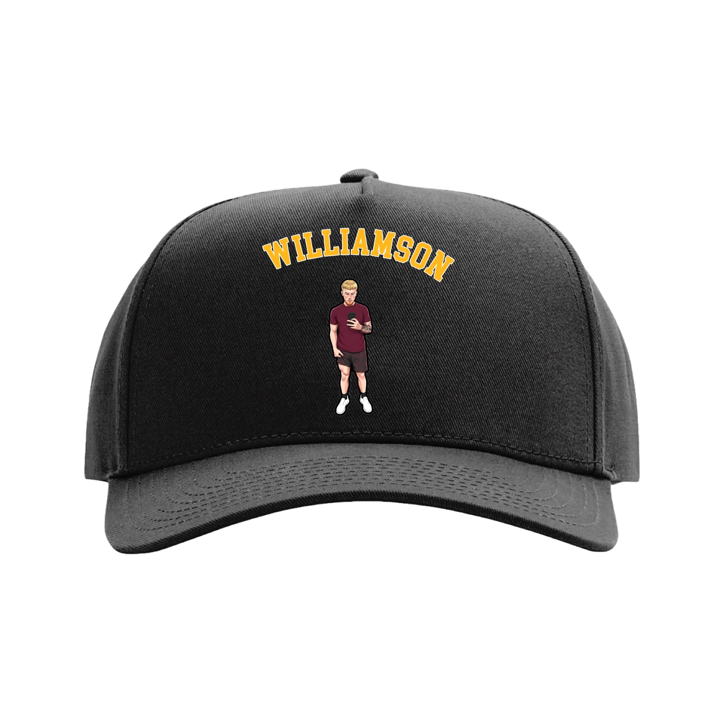 Full Fabric Five-Panel Champ Cap — Shirsey Arch in Black