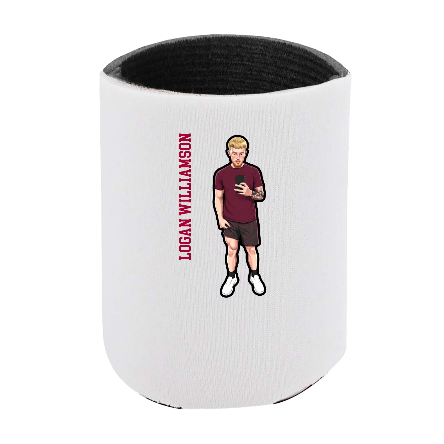 Can Holder — Name Vertical in White