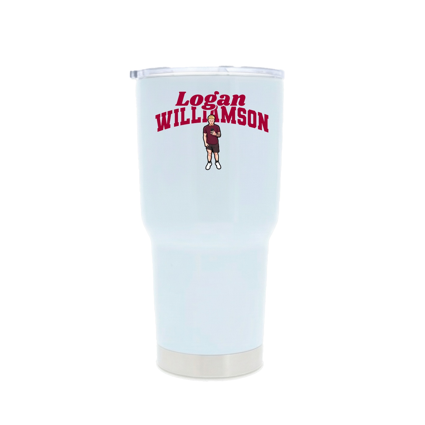 30oz Stainless Steel Tumbler — Signature Arch in White