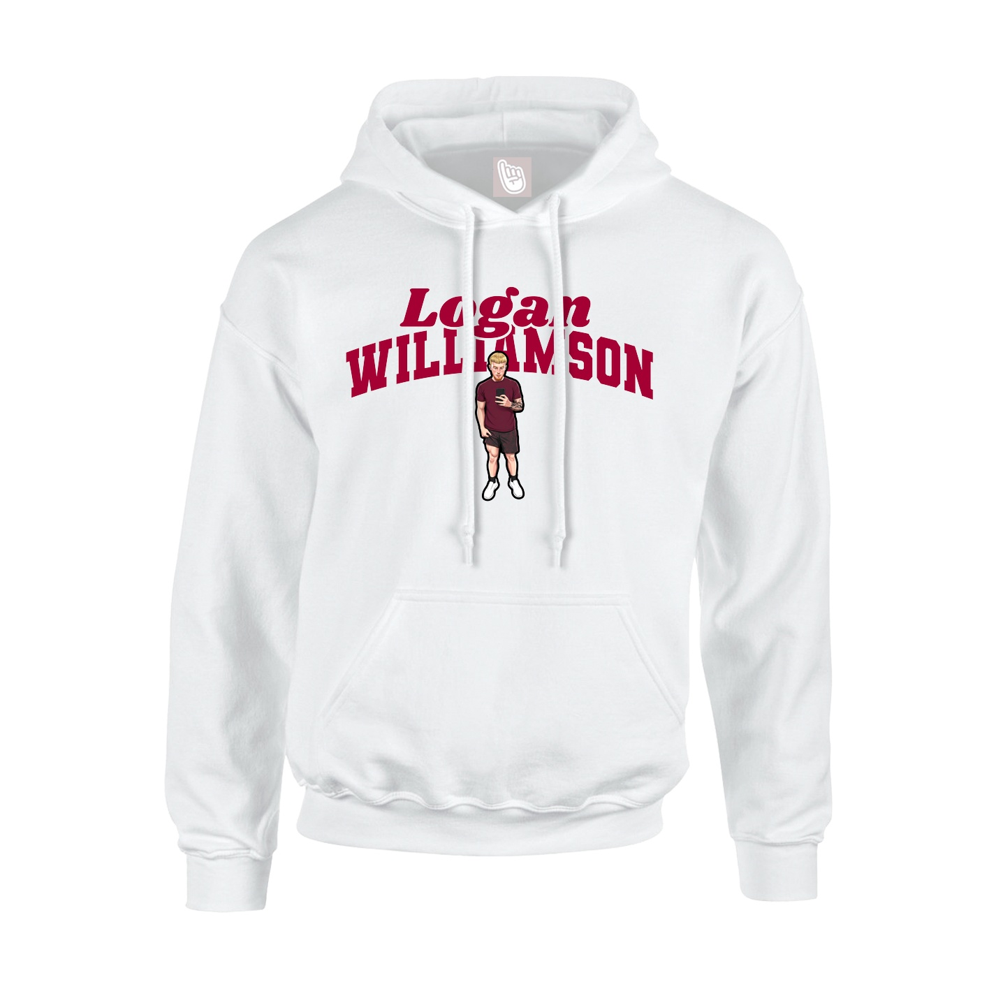 Youth Hoodie — Signature Arch in White