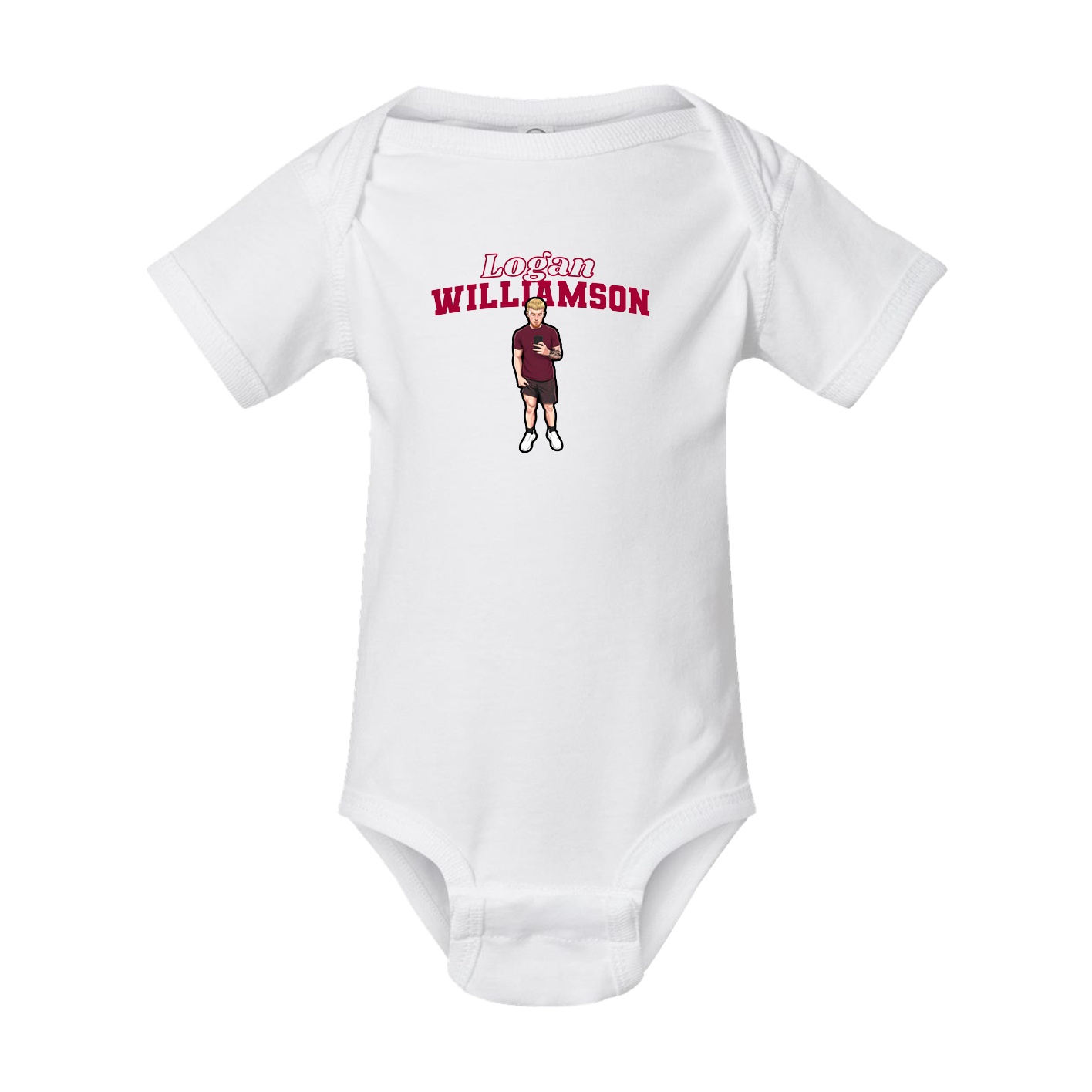 Baby Onesie — Name Arch in White