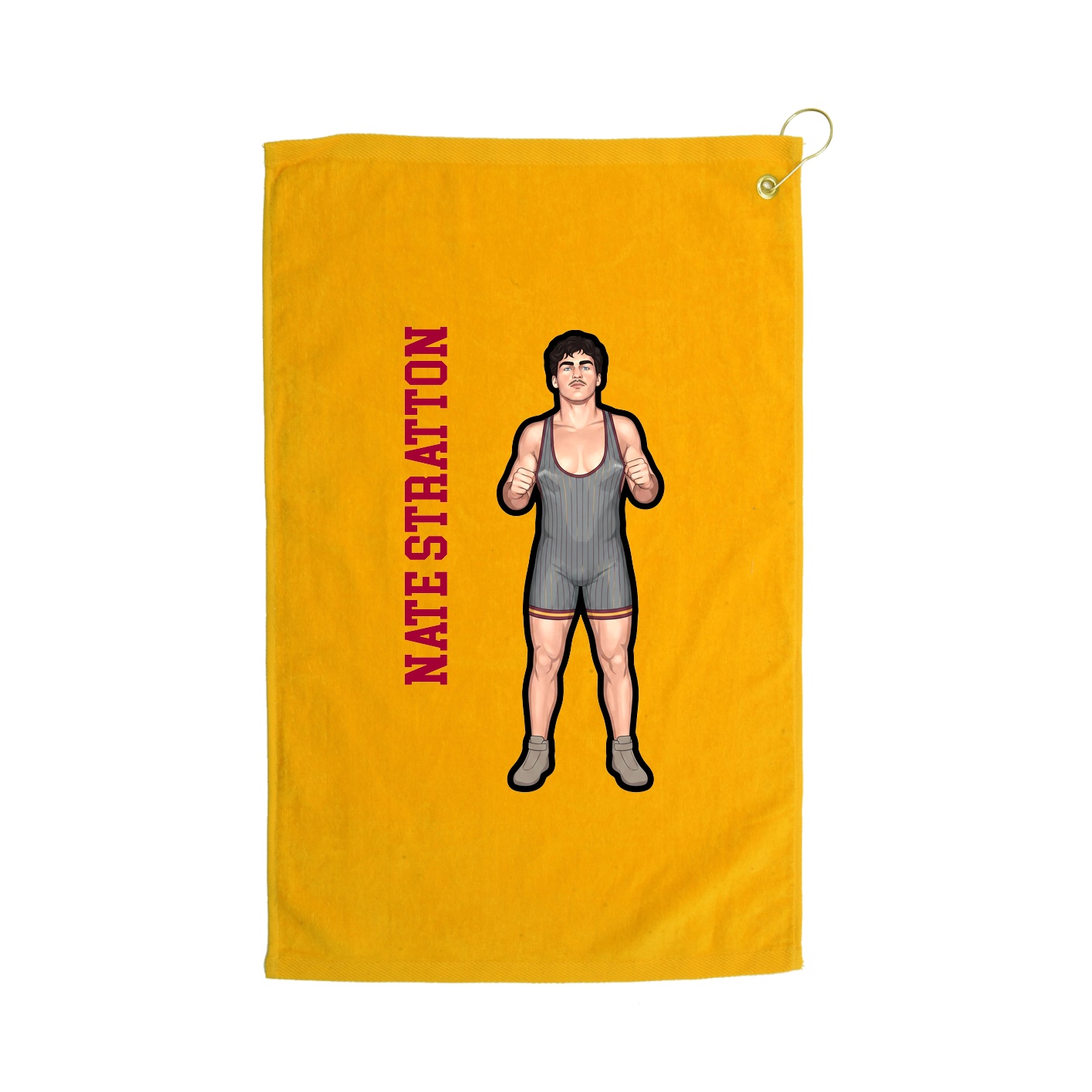Golf Towel — Name Vertical in Gold