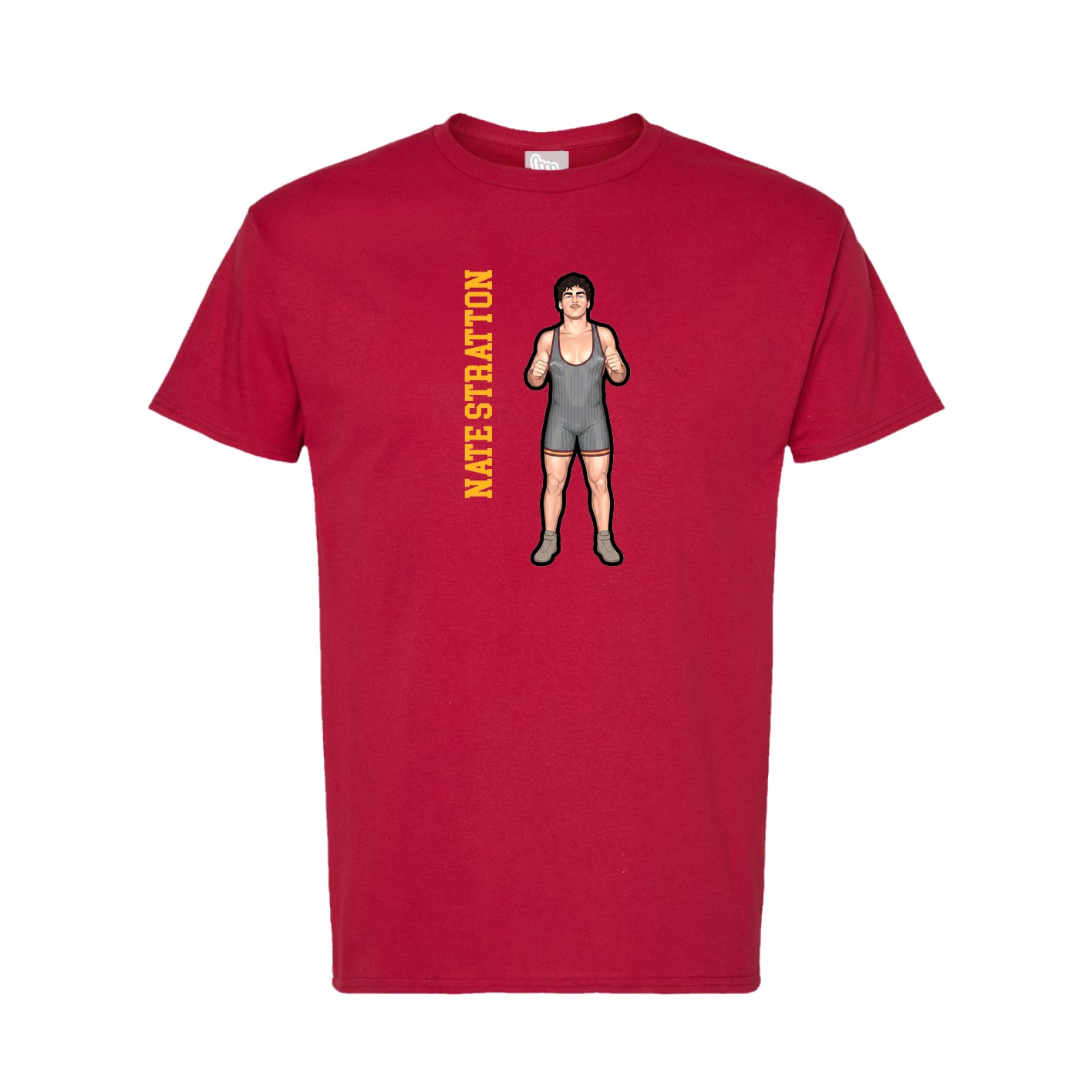 Tee — Name Vertical in Crimson