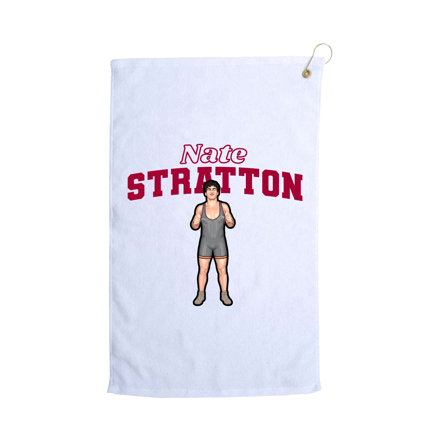 Golf Towel — Name Arch in White