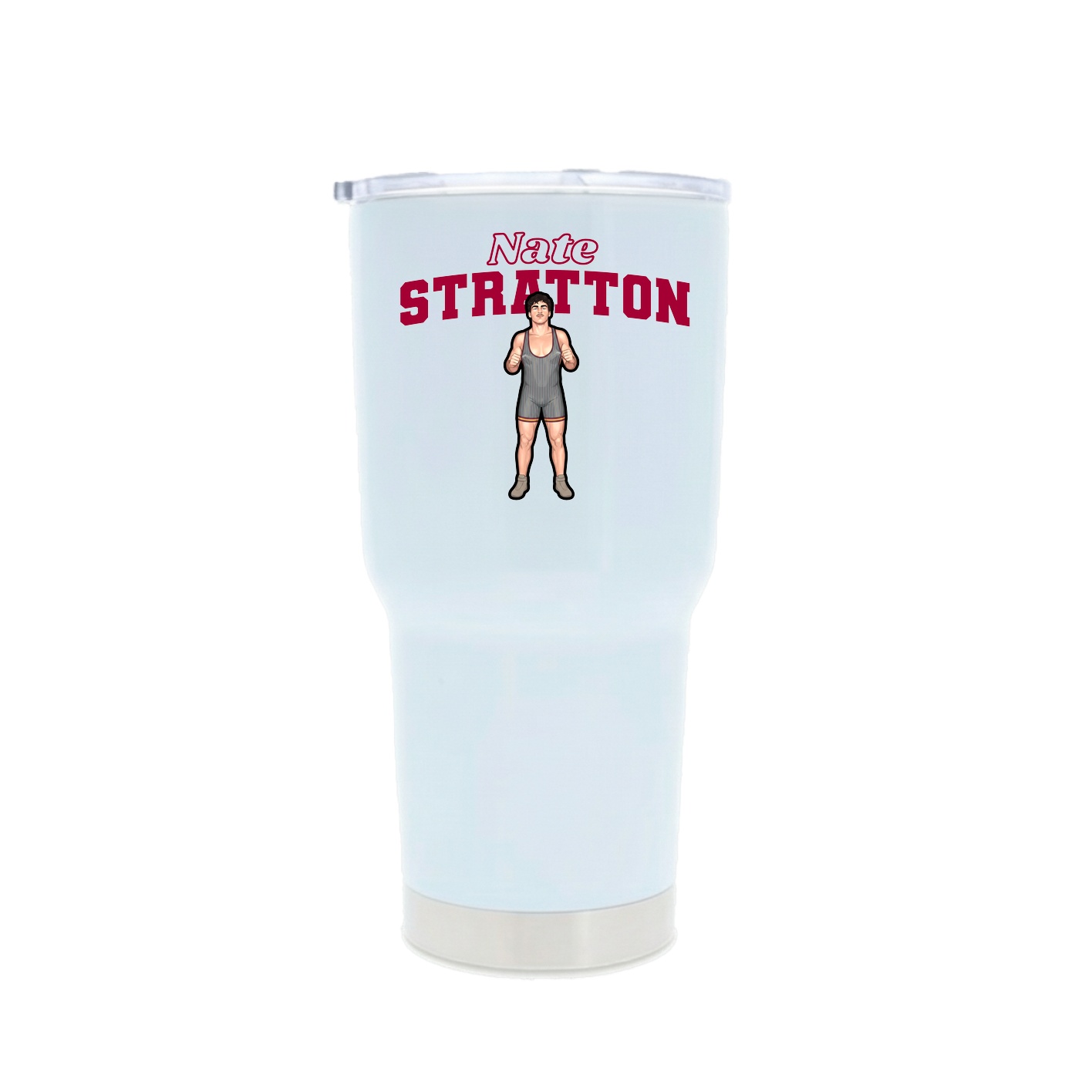 30oz Stainless Steel Tumbler — Name Arch in White