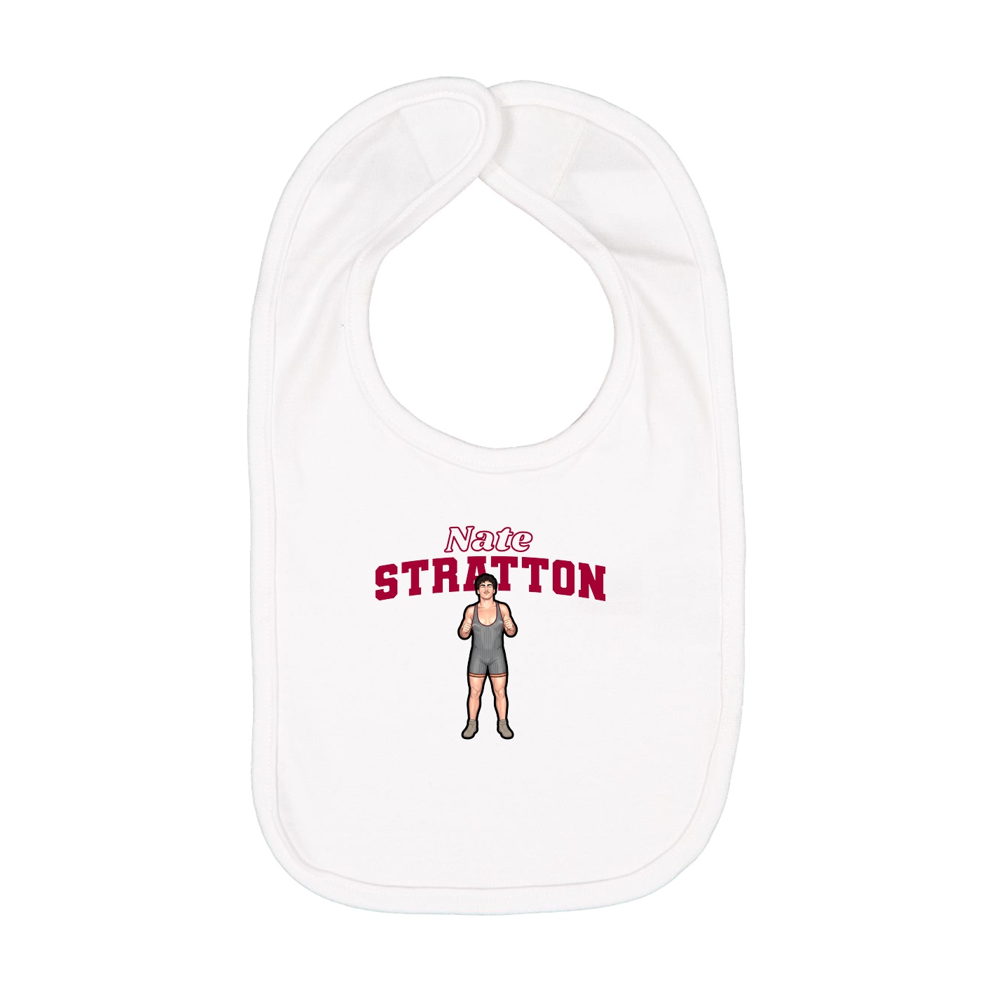 Infant Bib — Name Arch in White