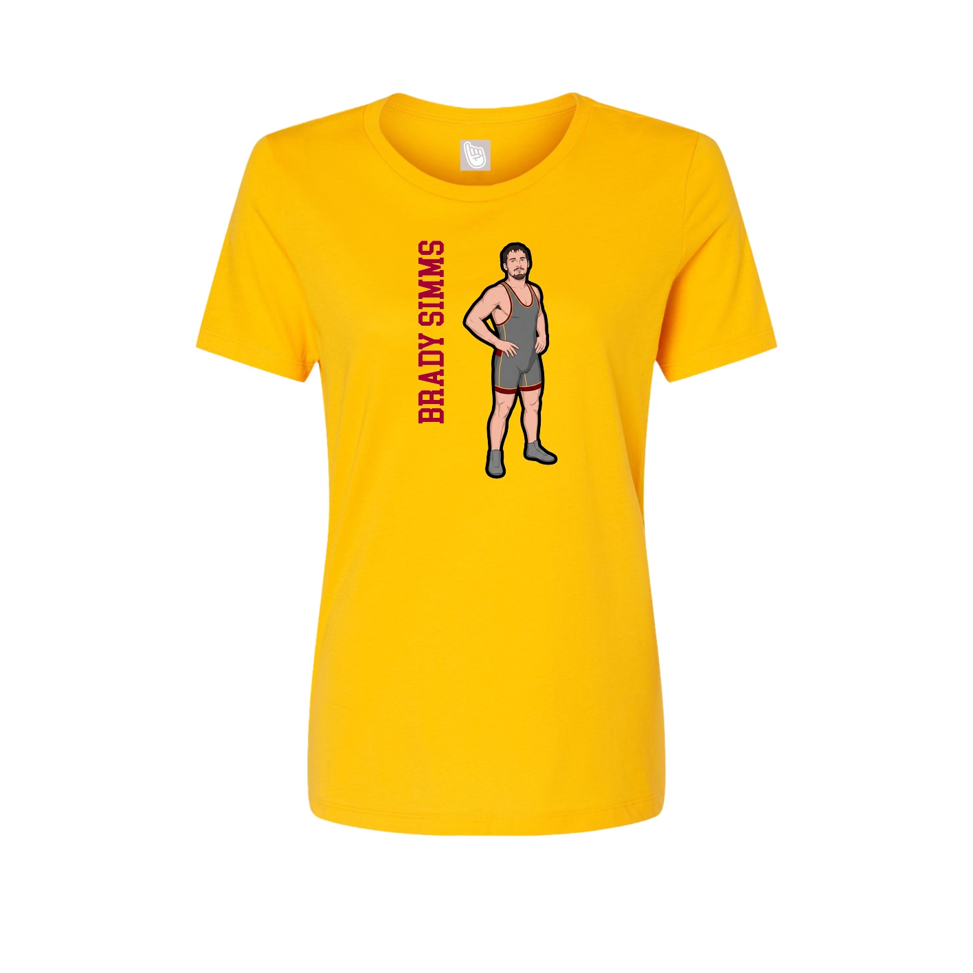 Fitted Women's Tee — Name Vertical in Gold