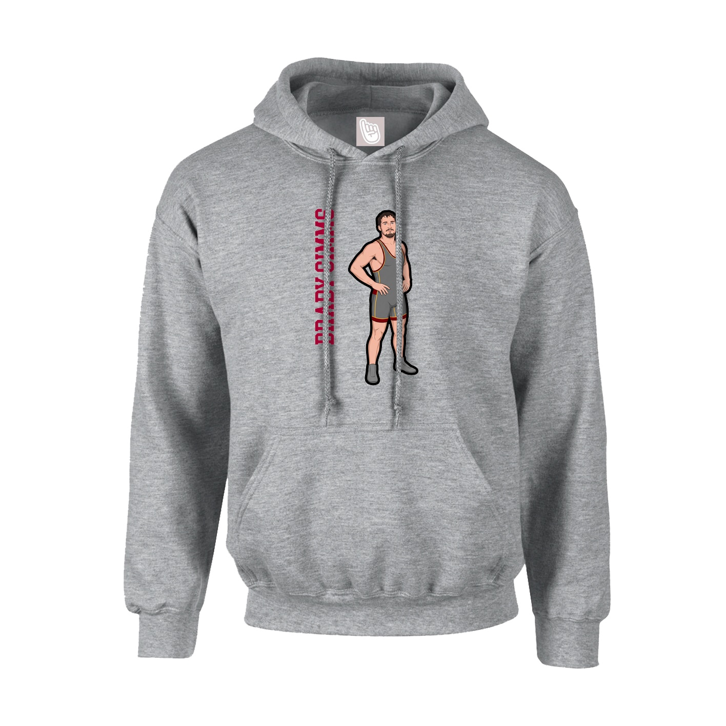 Youth Hoodie — Name Vertical in Grey
