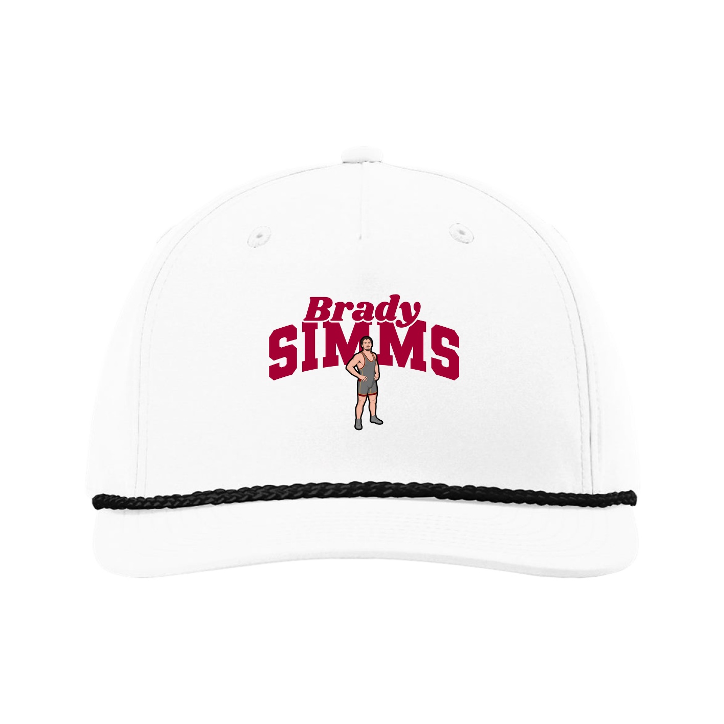 Five-Panel Classic Rope Cap — Signature Arch in White