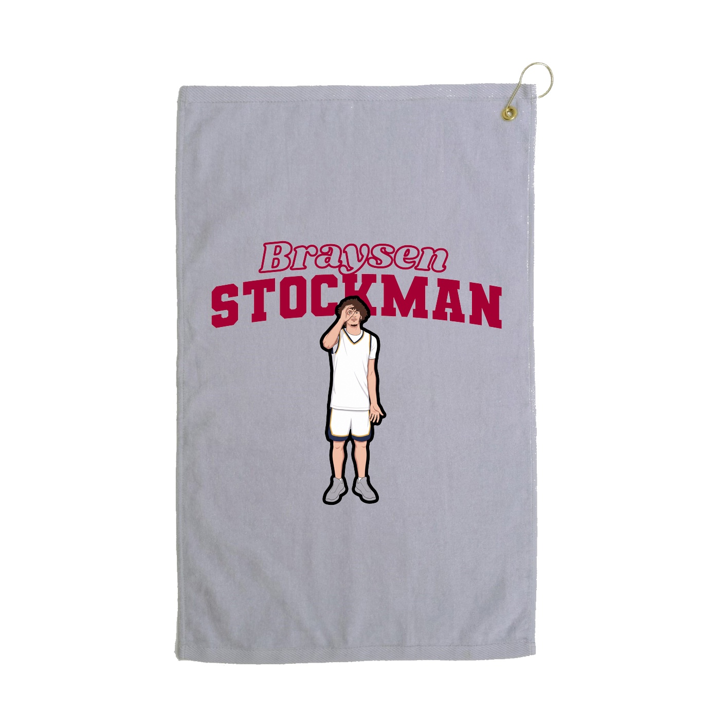 Golf Towel — Name Arch in Grey