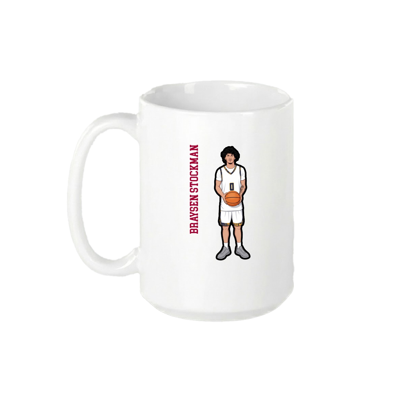 15oz Coffee Mug — Name Vertical in White