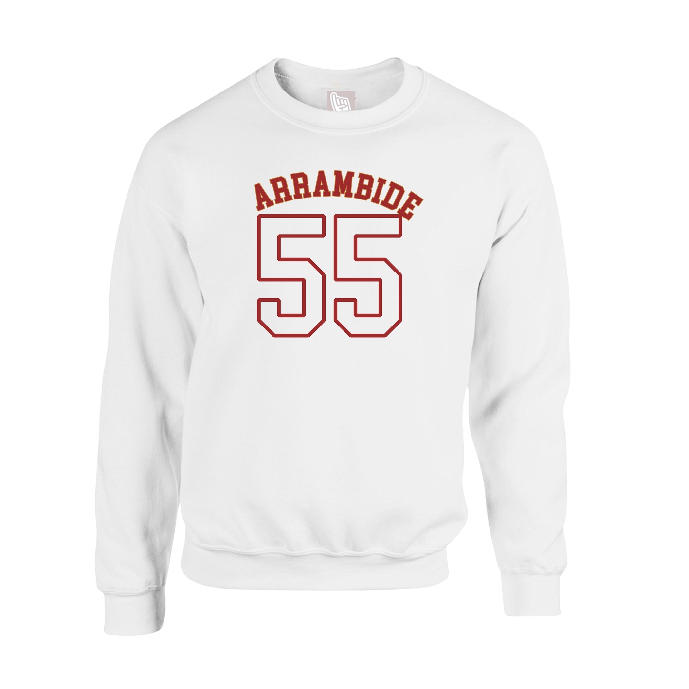 Fleece Crew — Shirsey Arch in White