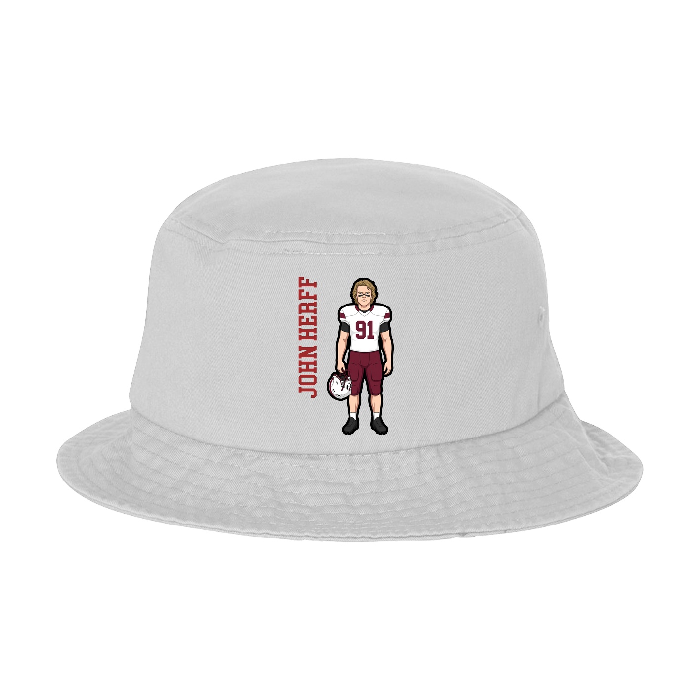 Bucket Cap — Name Vertical in White