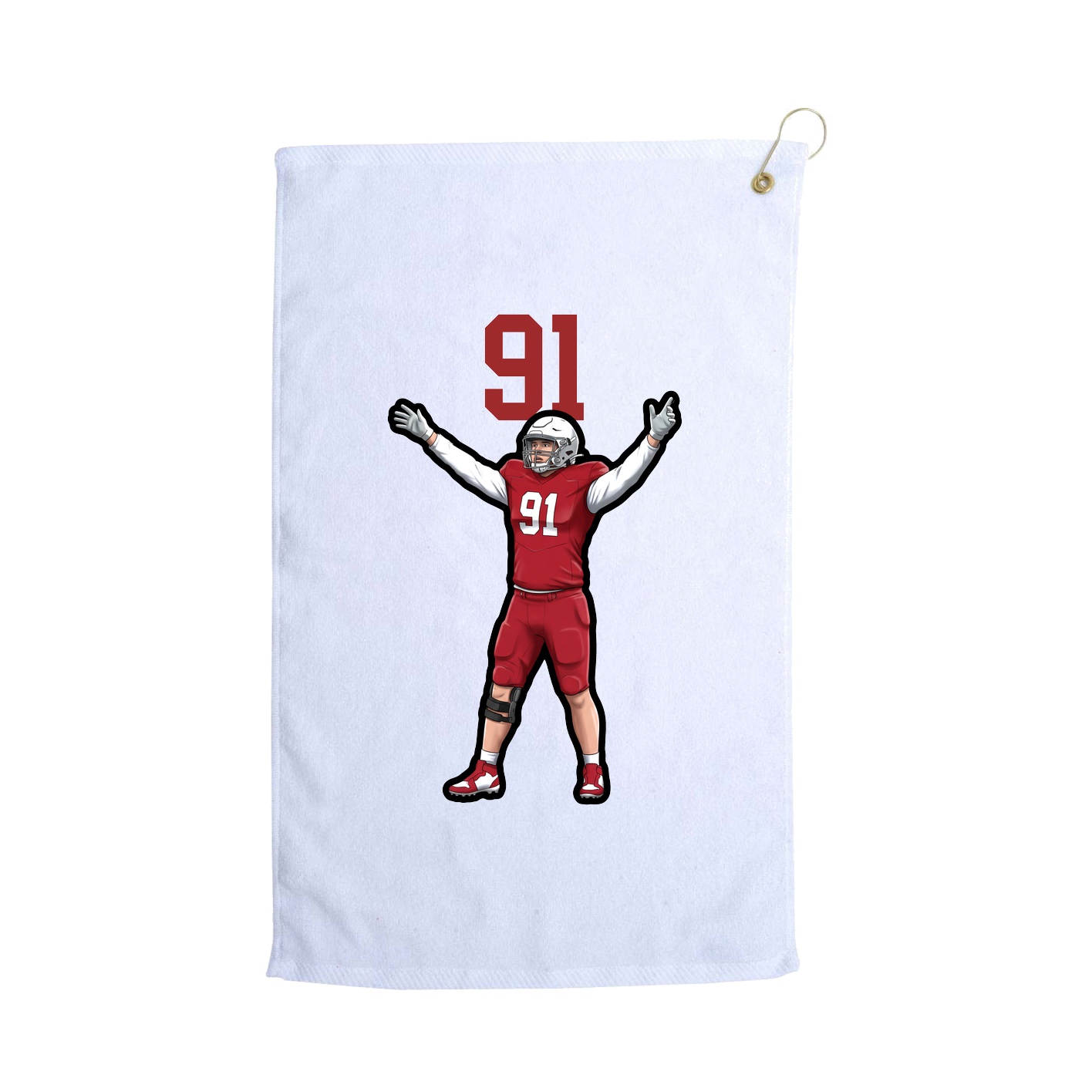Golf Towel — Number Top in White
