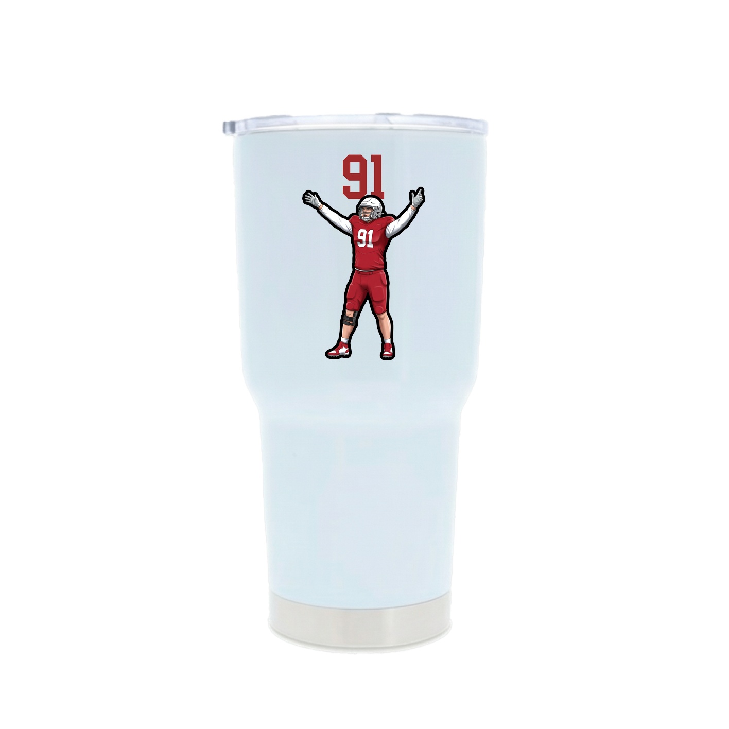 30oz Stainless Steel Tumbler — Number Top in White