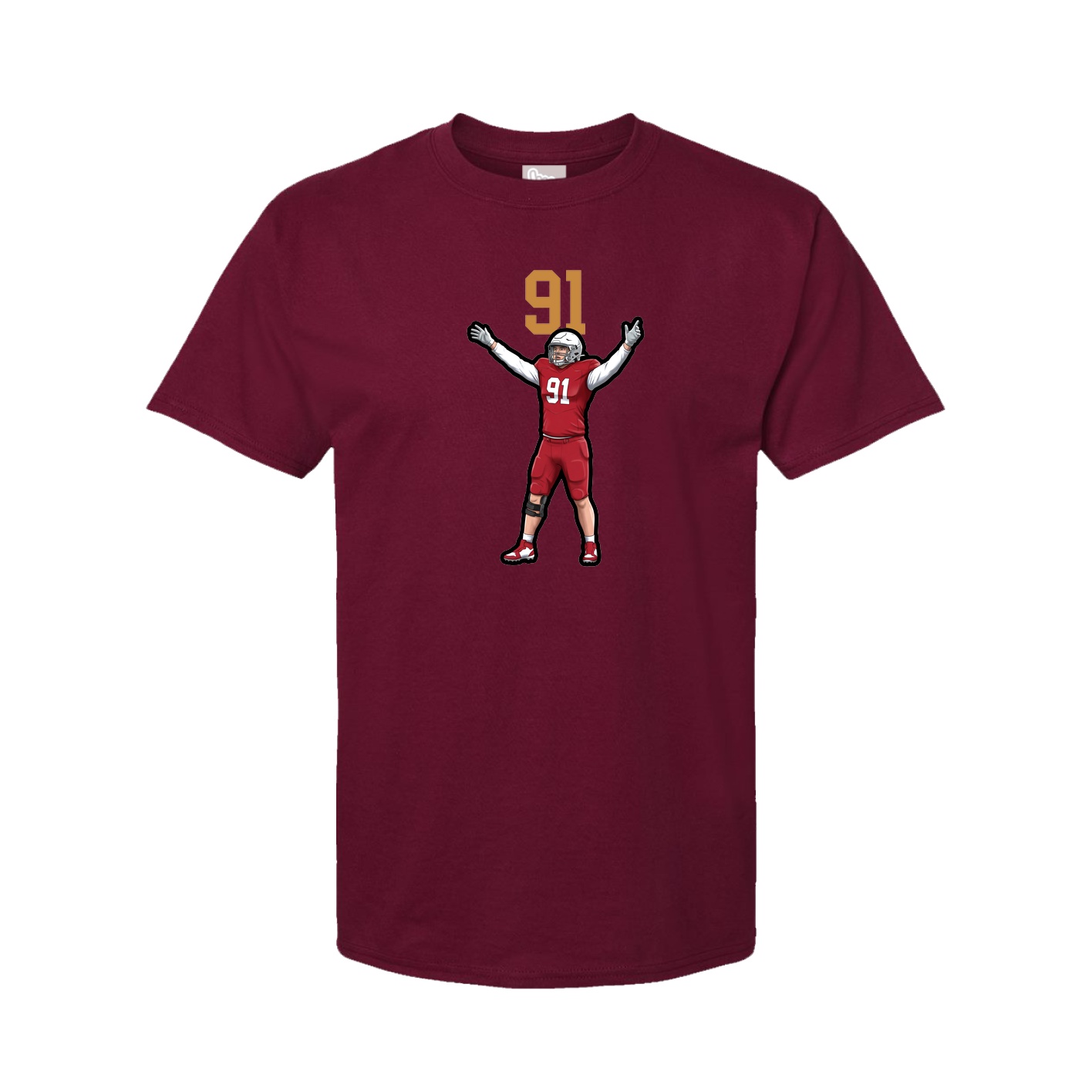 Youth Tee — Number Top in Cardinal