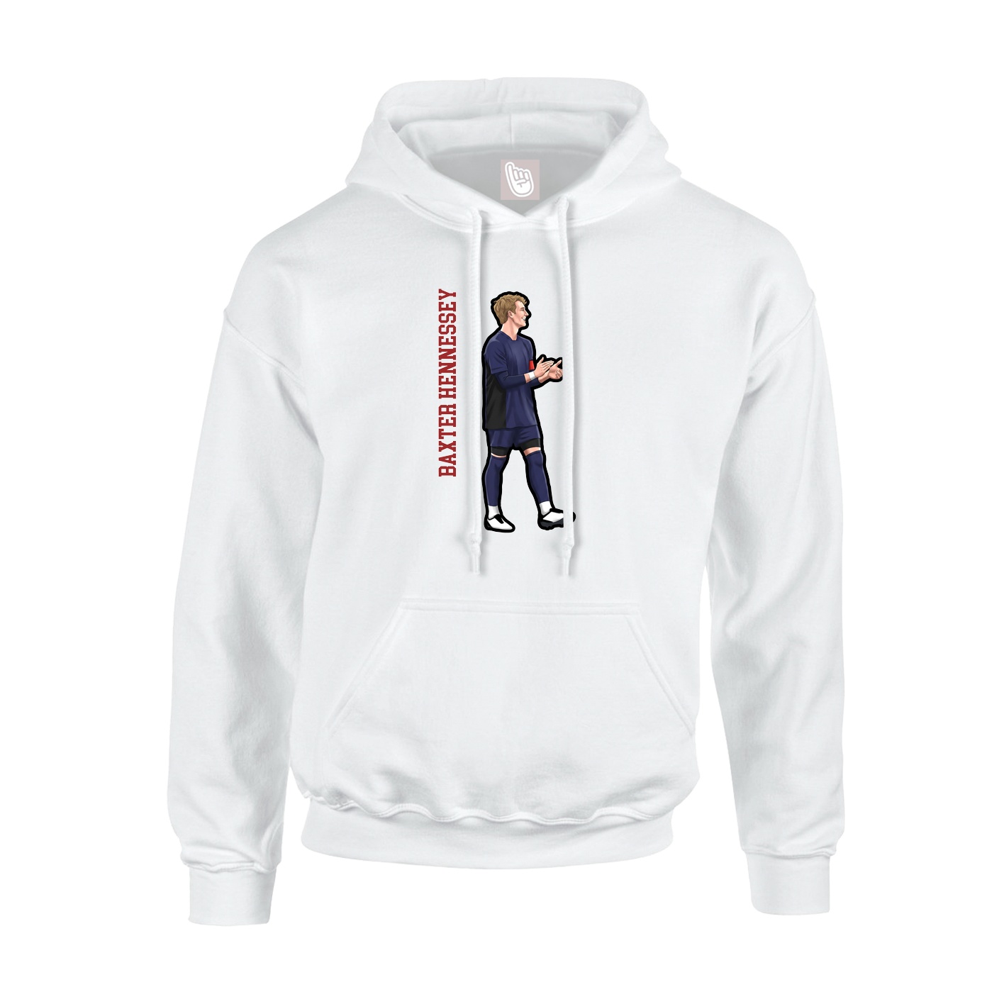Youth Hoodie — Name Vertical in White