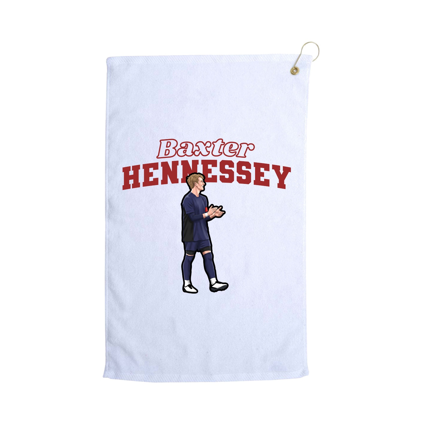 Golf Towel — Name Arch in White