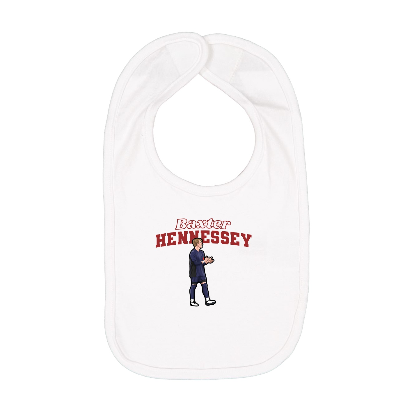 Infant Bib — Name Arch in White