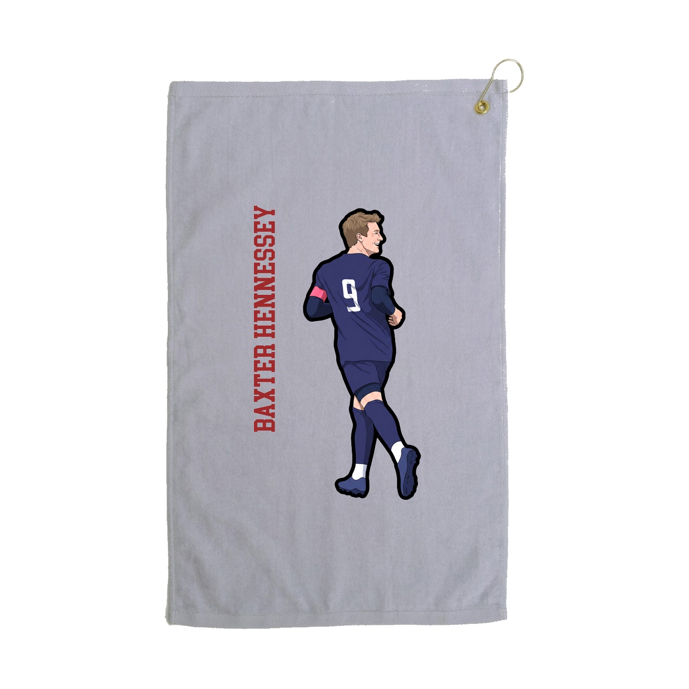Golf Towel — Name Vertical in Grey