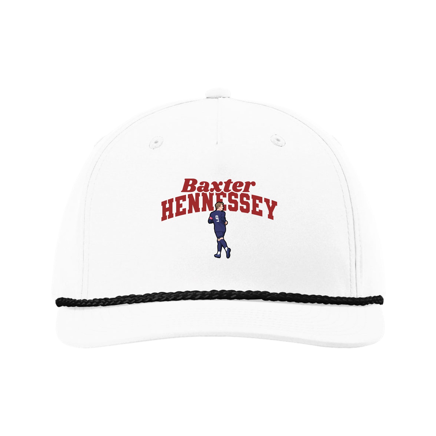 Five-Panel Classic Rope Cap — Signature Arch in White