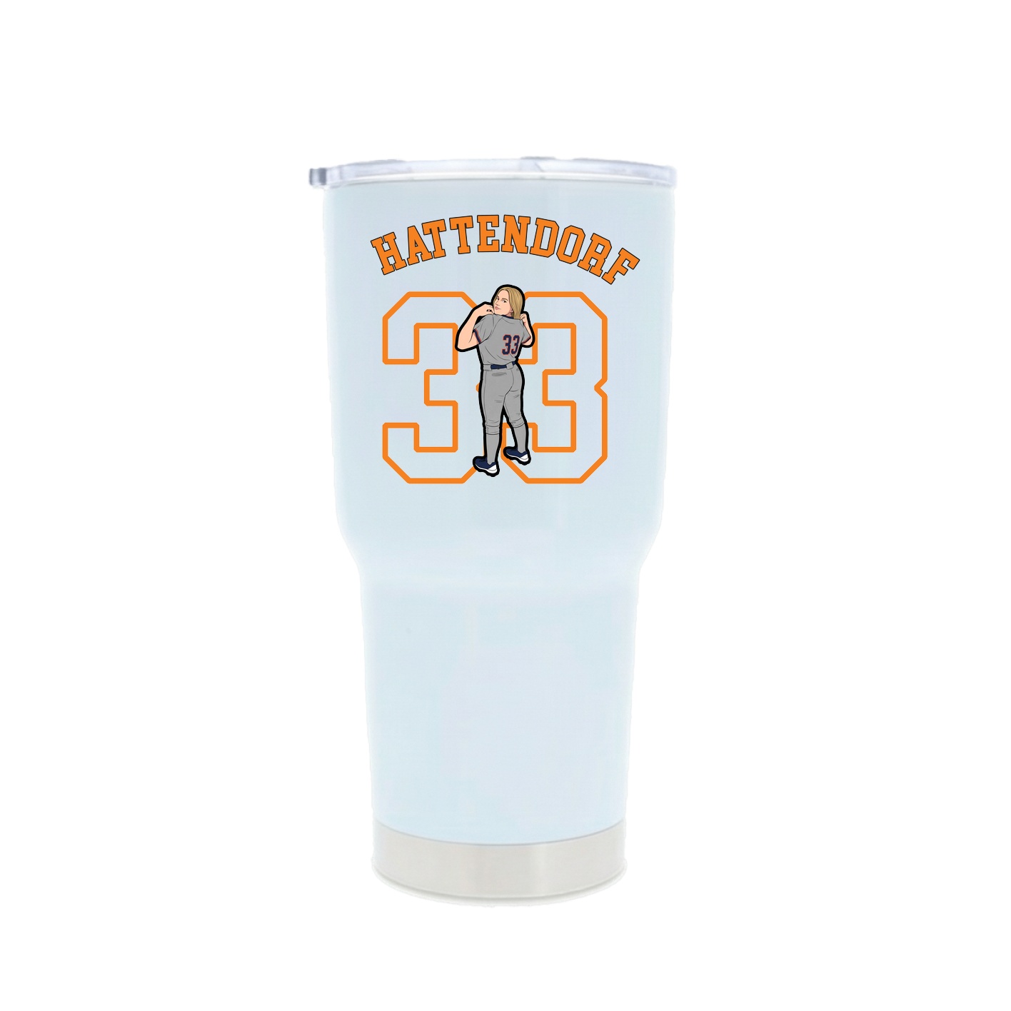 30oz Stainless Steel Tumbler — Shirsey Arch in White
