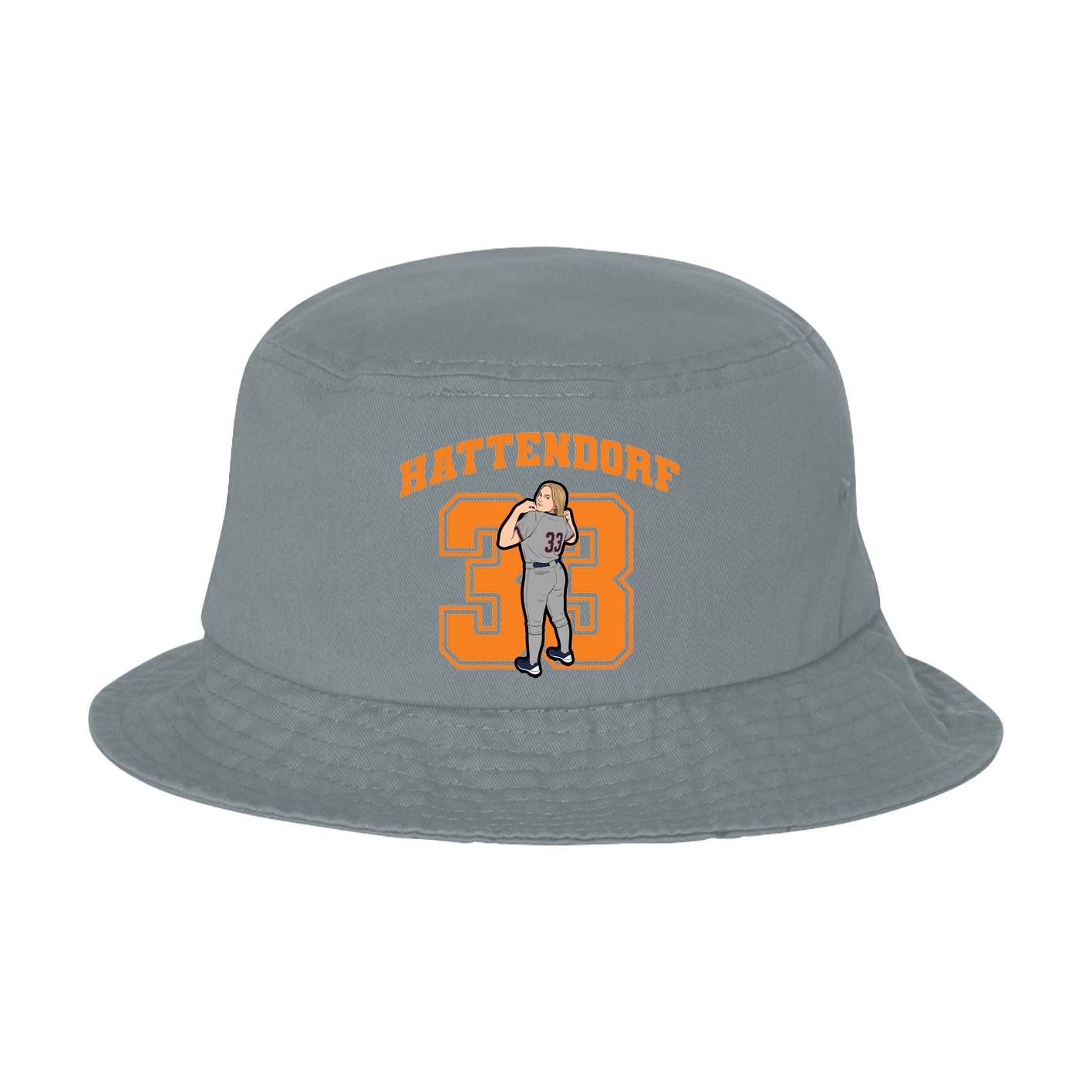 Bucket Cap — Number in Grey