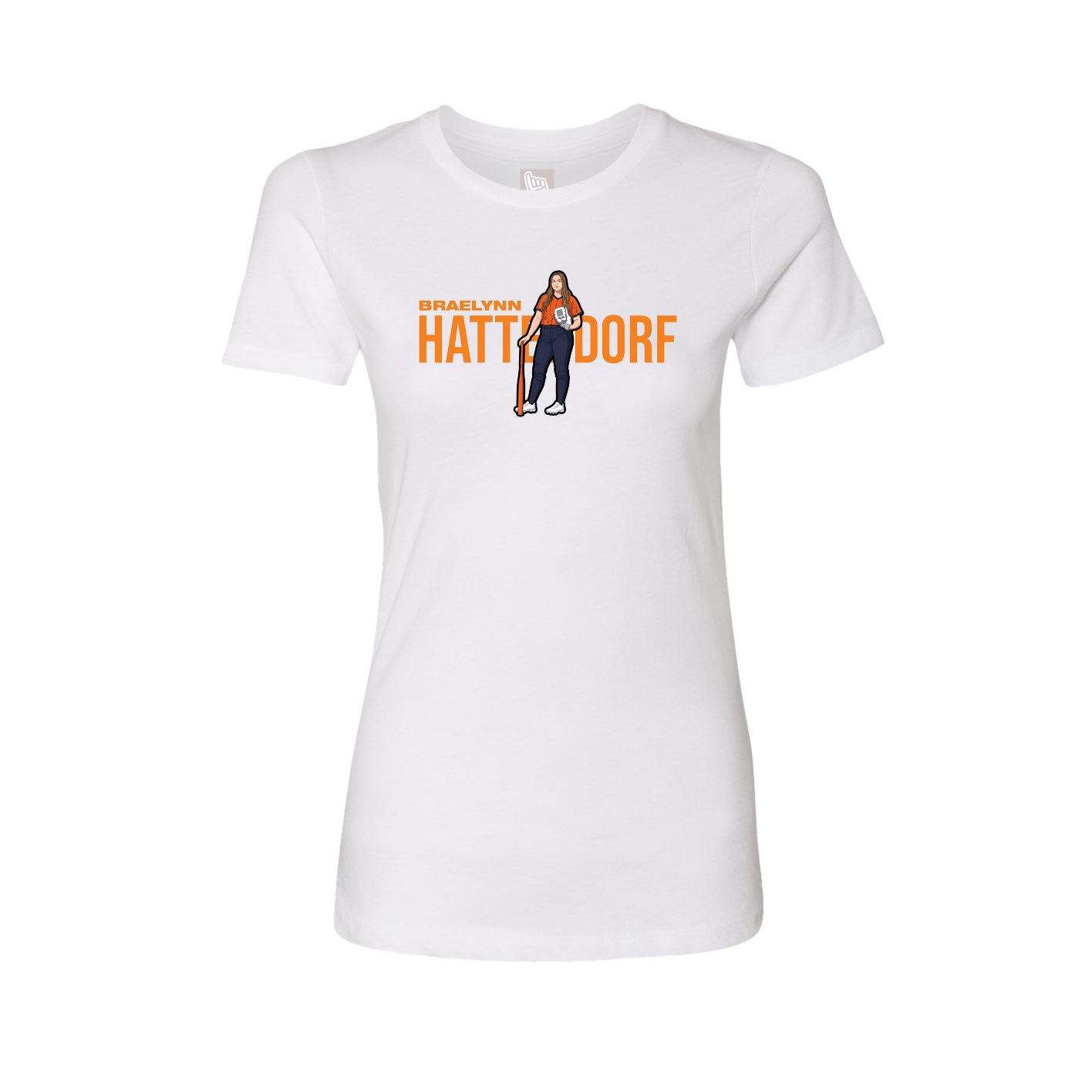 Fitted Women's Tee — Player Name in White