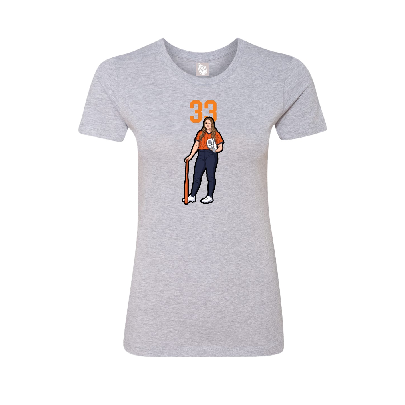 Fitted Women's Tee — Number Top in Grey