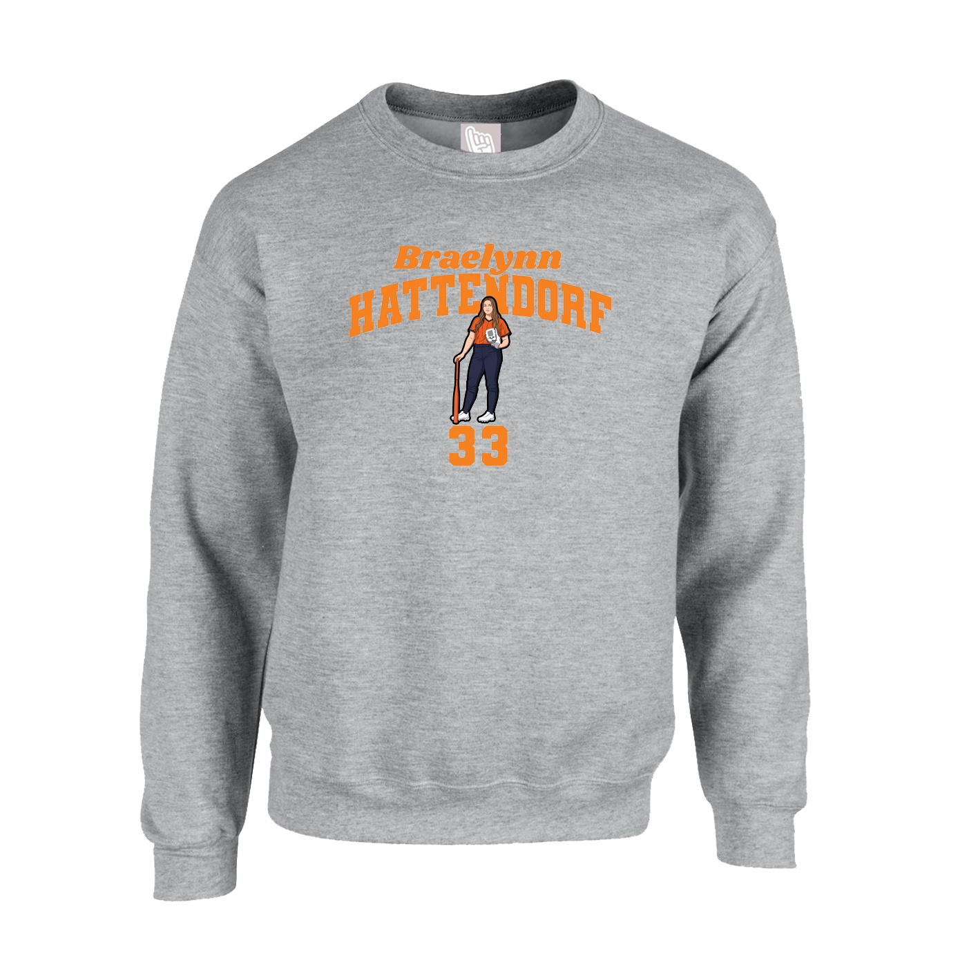 Fleece Crew — Signature Arch in Grey