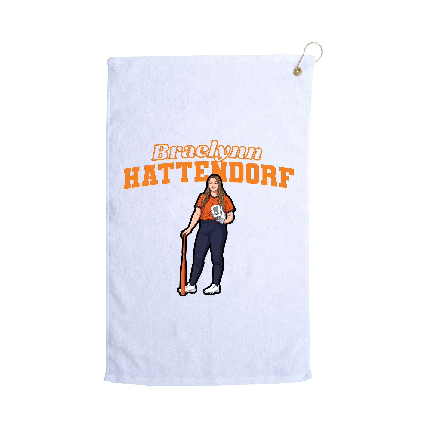 Golf Towel — Name Arch in White