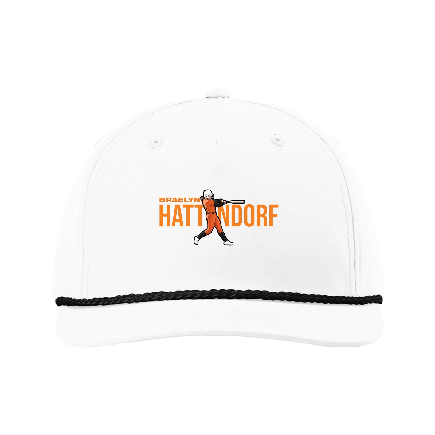 Five-Panel Classic Rope Cap — Player Name in White